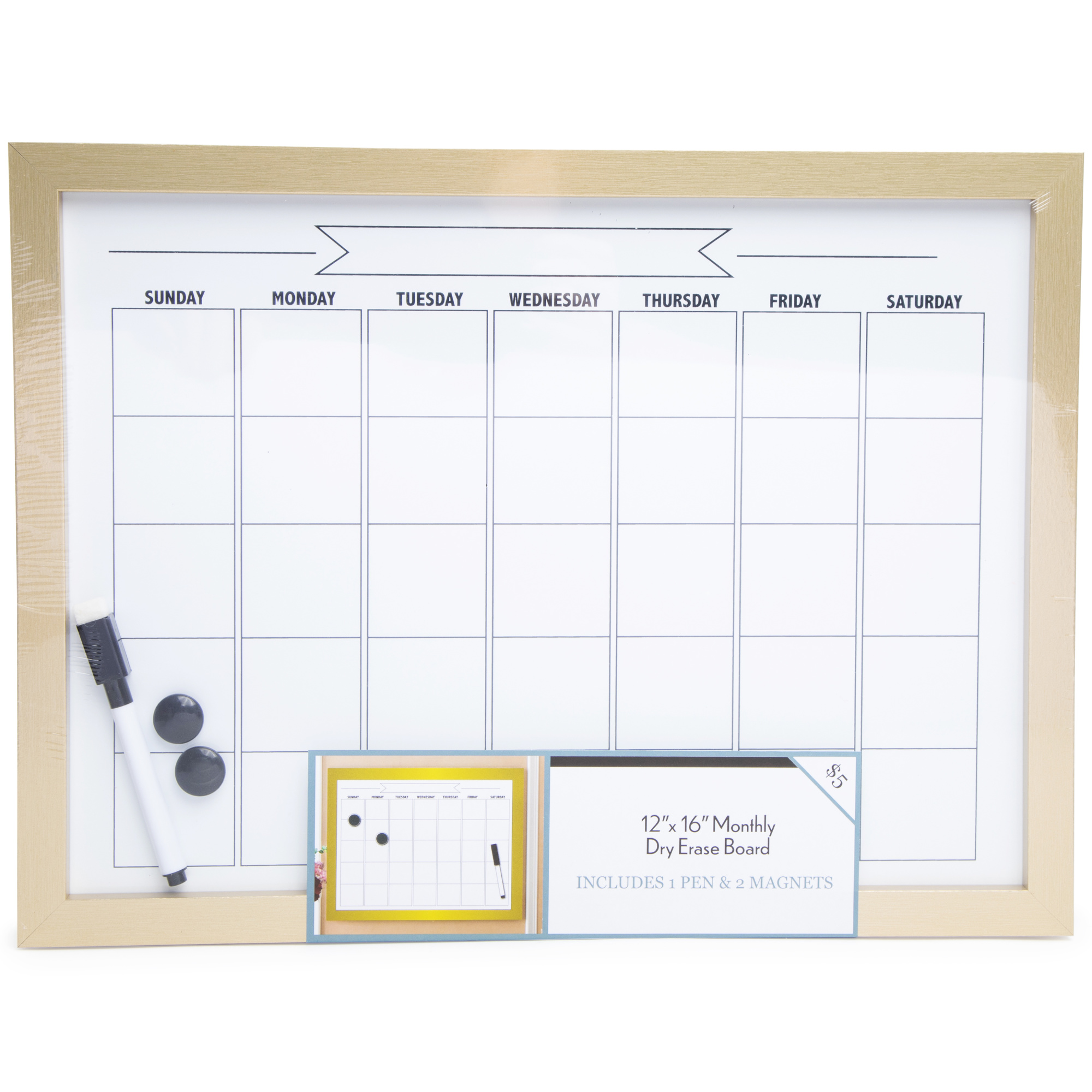 dry erase monthly calendar 12in x 16in | Five Below