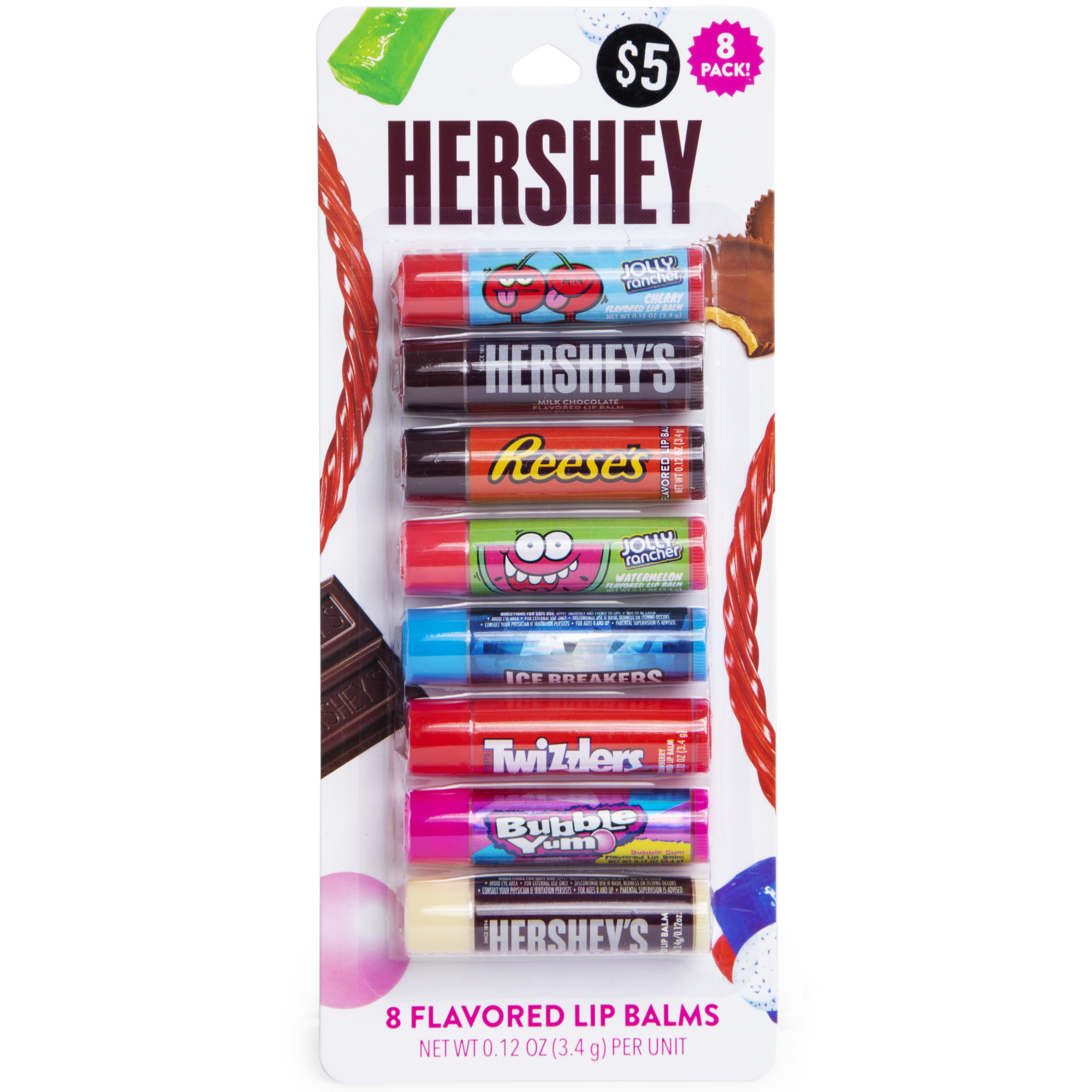 hershey flavored lip balm assorted 8-pack