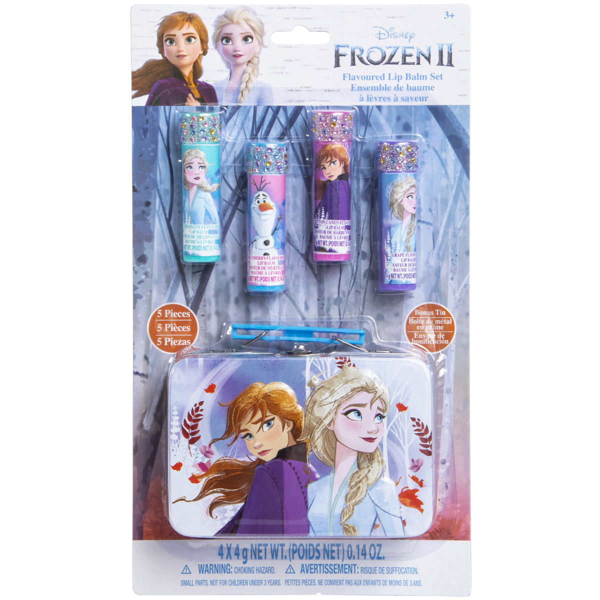 Disney Frozen 2 Flavored Lip Balm & Tin 5-Piece Set