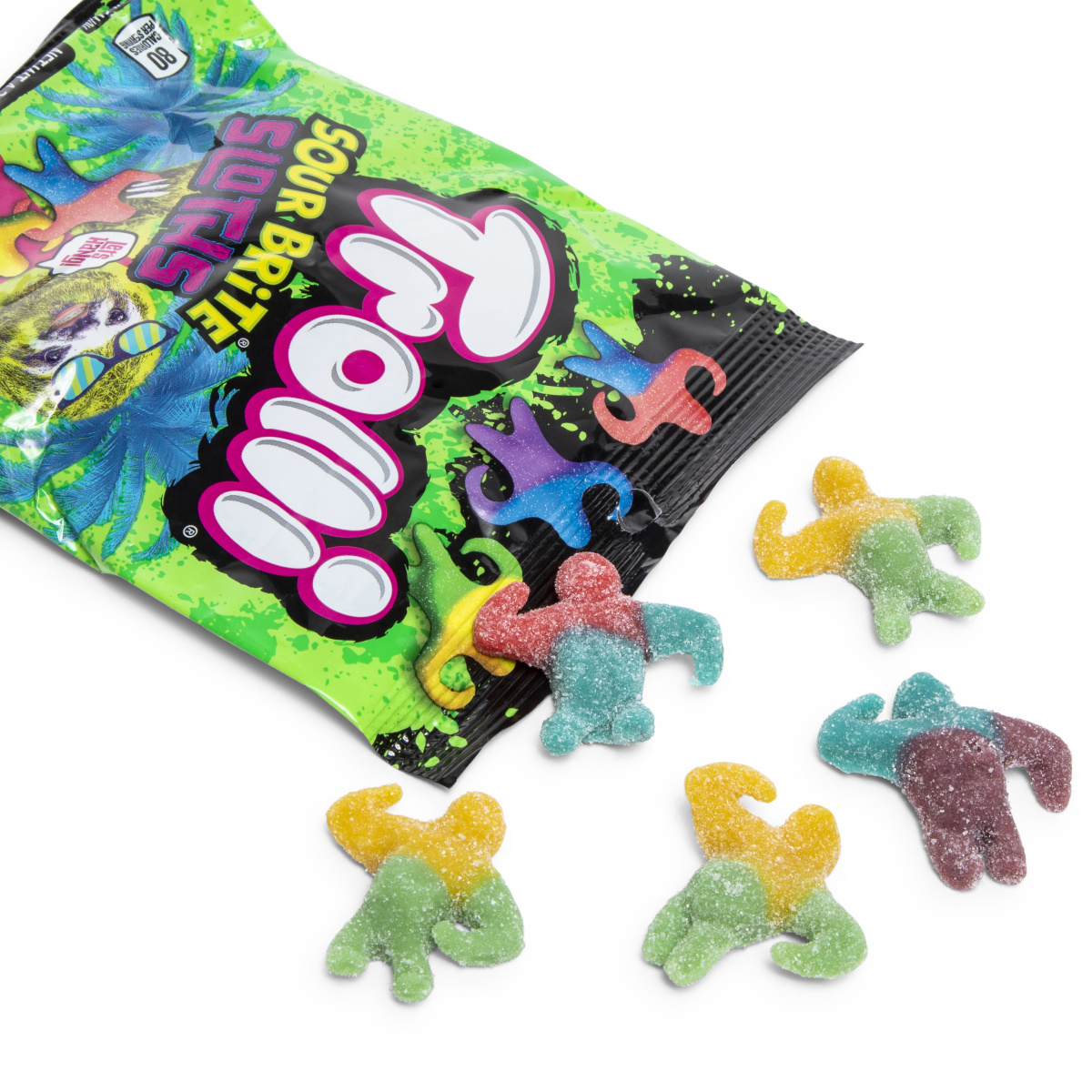 trolli sour brite sloths gummi candy bag 4.25oz