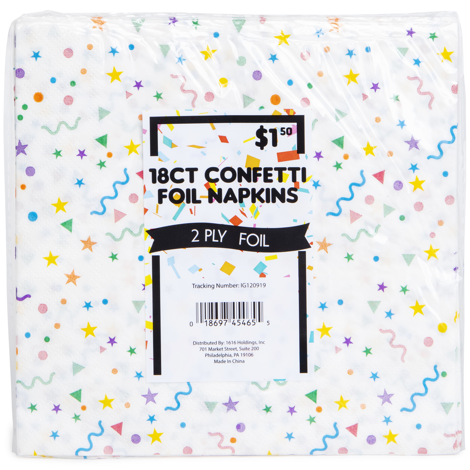 Confetti Foil Napkins 18-Count
