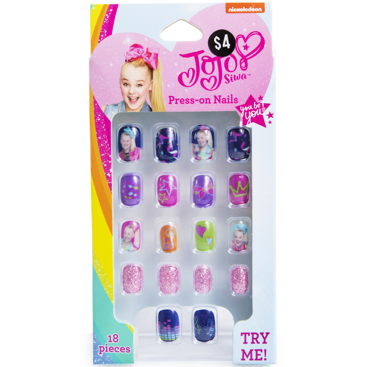 jojo siwa press-on nails 18-piece set