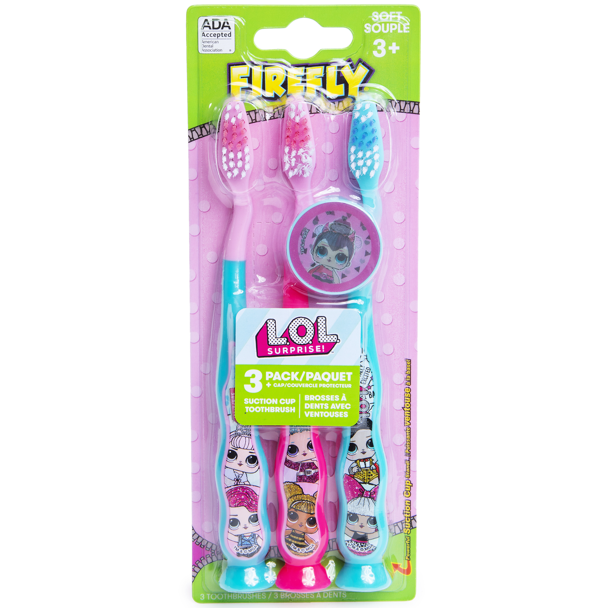 Firefly® L.O.L. Surprise™ Suction Cup Toothbrush 3-Pack