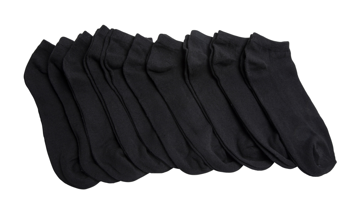Mens Low-Cut Black Ankle Socks 10-Pack