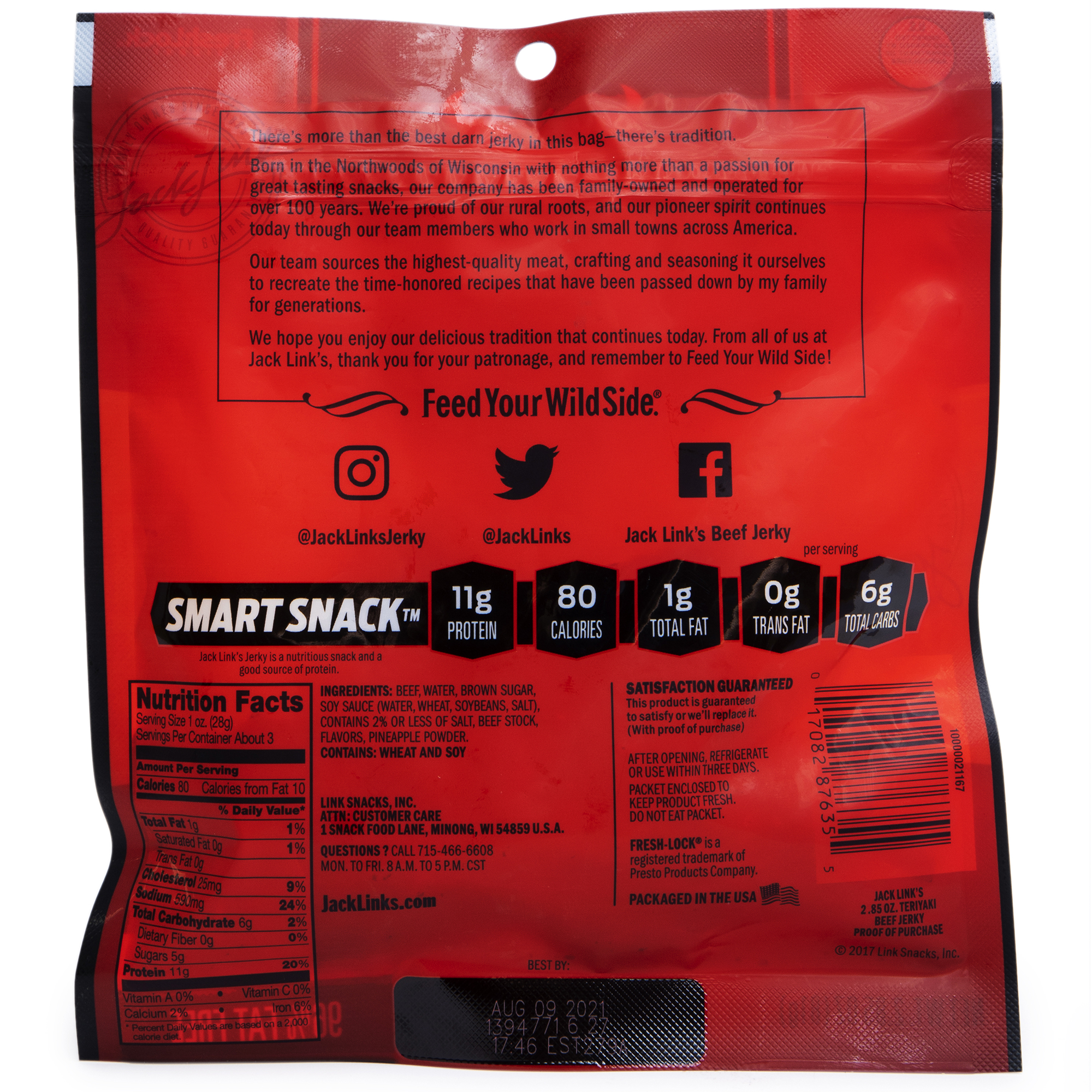 jack link's teriyaki beef jerky 2.85oz