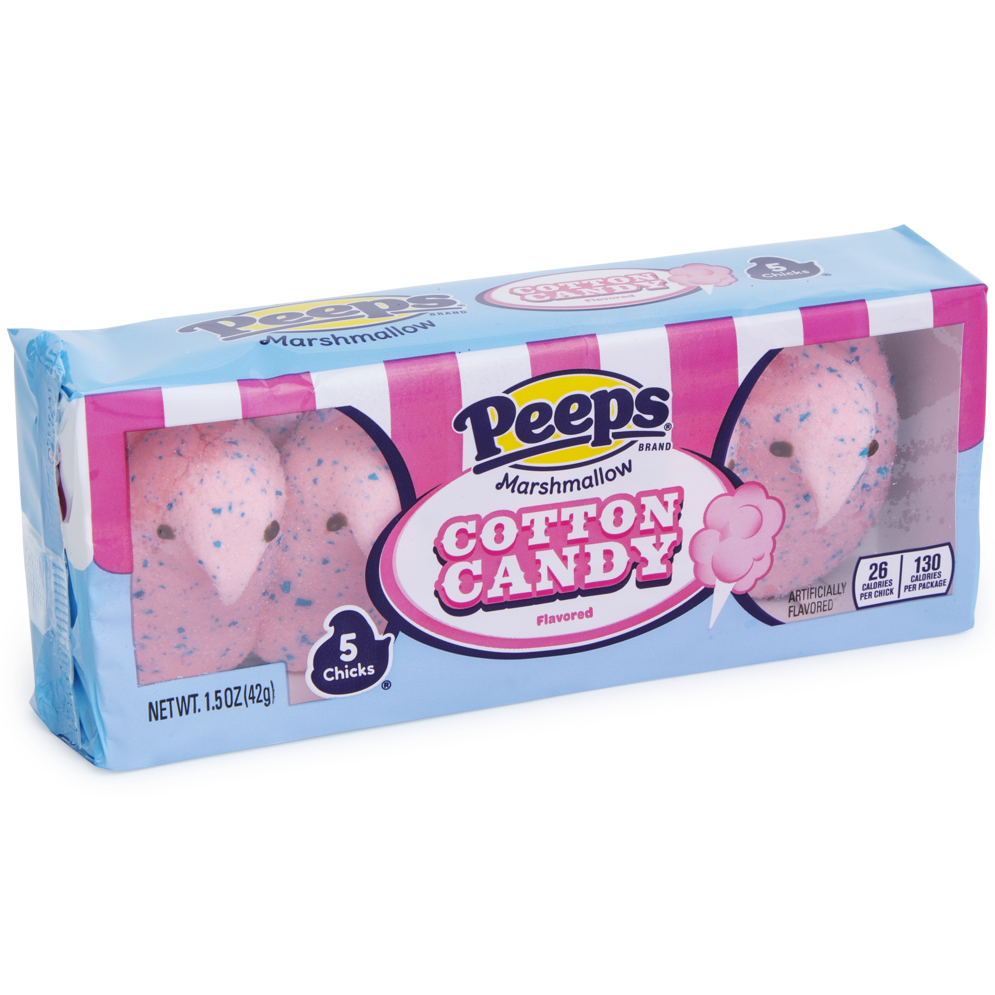 Peeps Candy, Marshmallow Chicks, Cotton Candy Flavored - 5 chicks, 1.5 oz