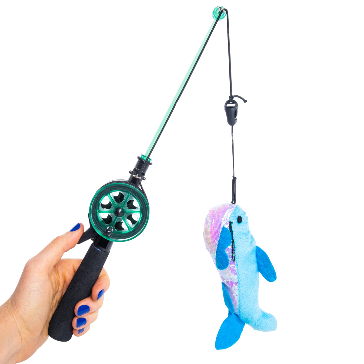 Cat Toy Fishing Rod With Crinkle Fish