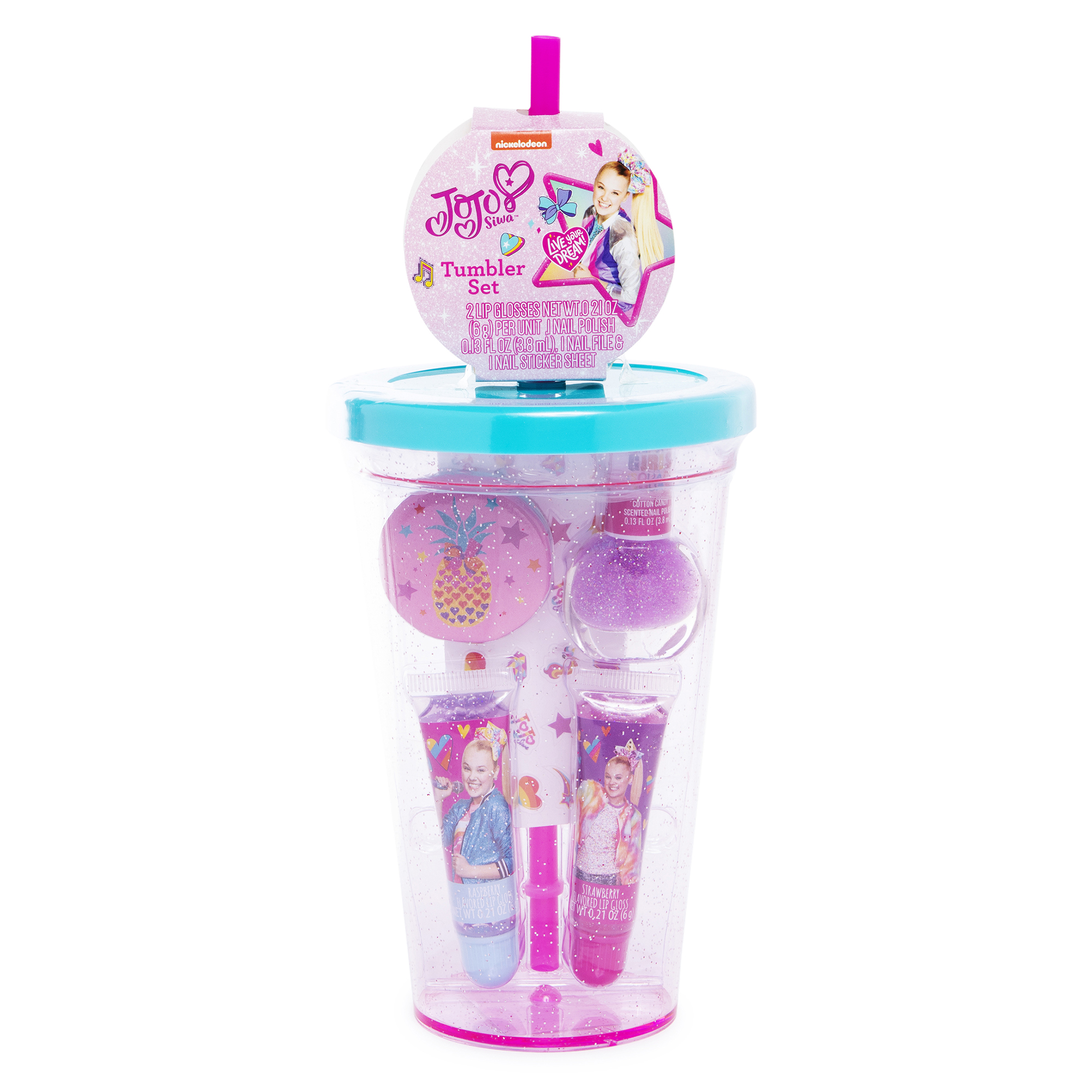 Jojo Siwa™ BPA-Free Tumbler Set With Lip Gloss & Nail Polish