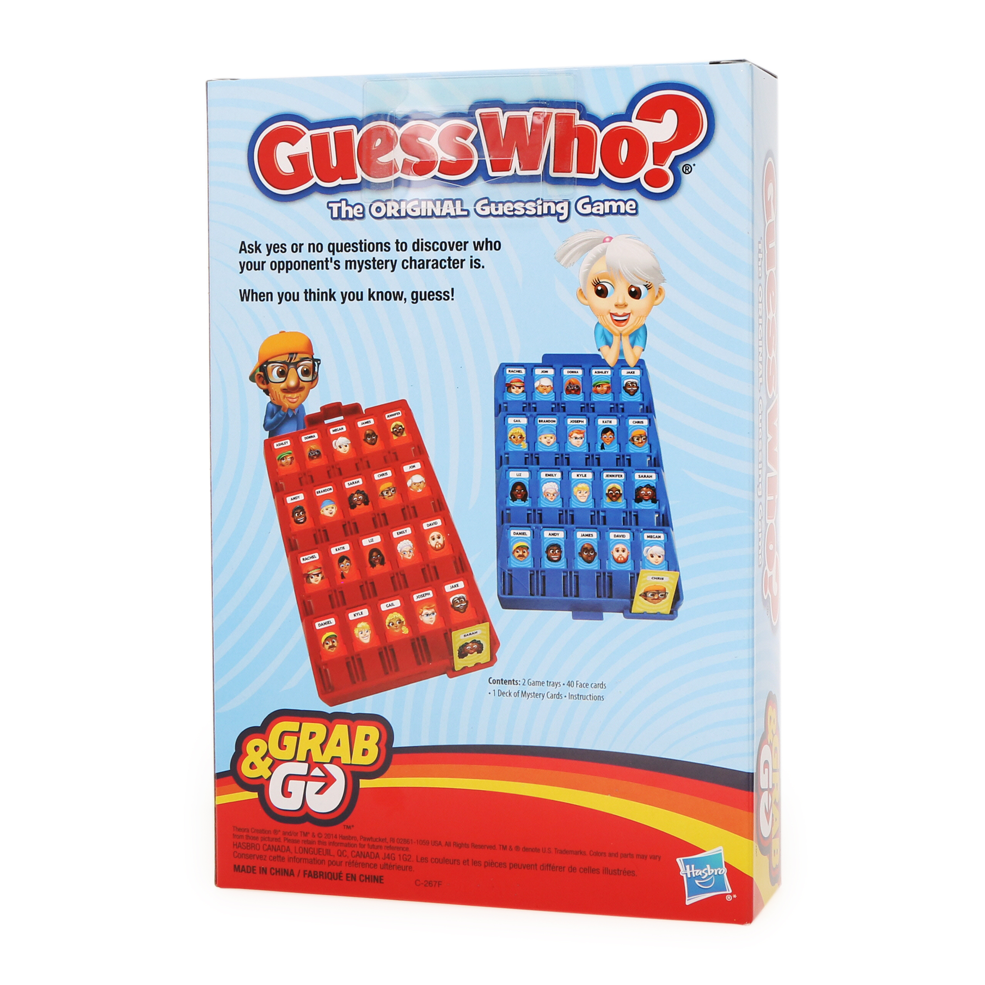  Hasbro Gaming Grab and Go Guess Who? Game, Original Guessing  Game for Kids Ages 6 and Up, Portable 2 Player Game, Travel Game for Kids :  Toys & Games