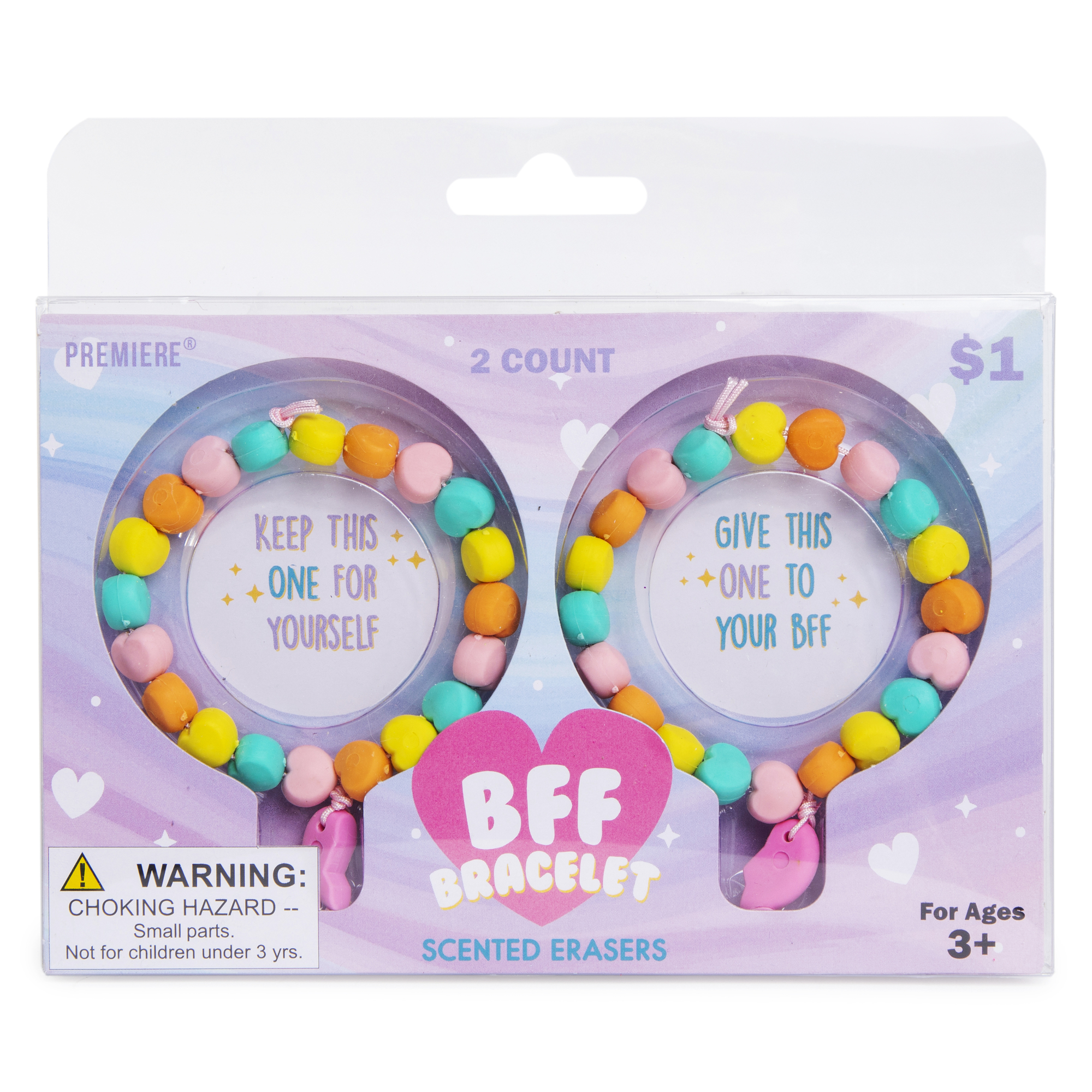 Bff Friendship Bracelet Erasers 2-Count Set