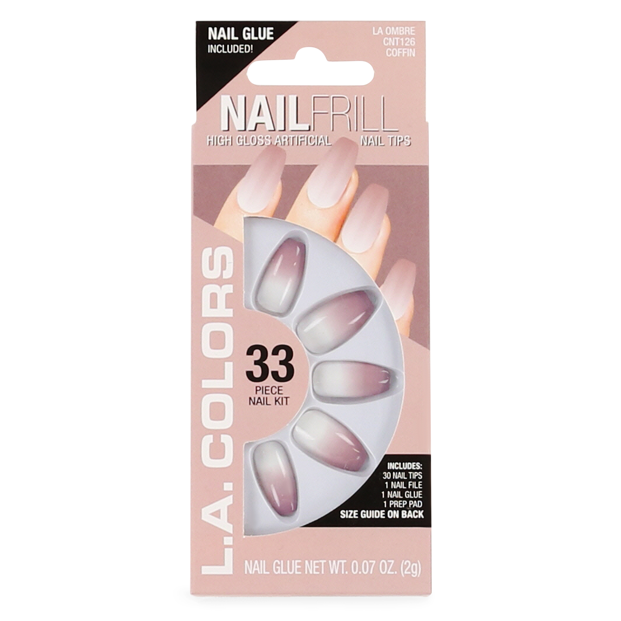 L.A. Colors® Nail Frill Nail Tips 33-Piece Kit - L.A. Ombre
