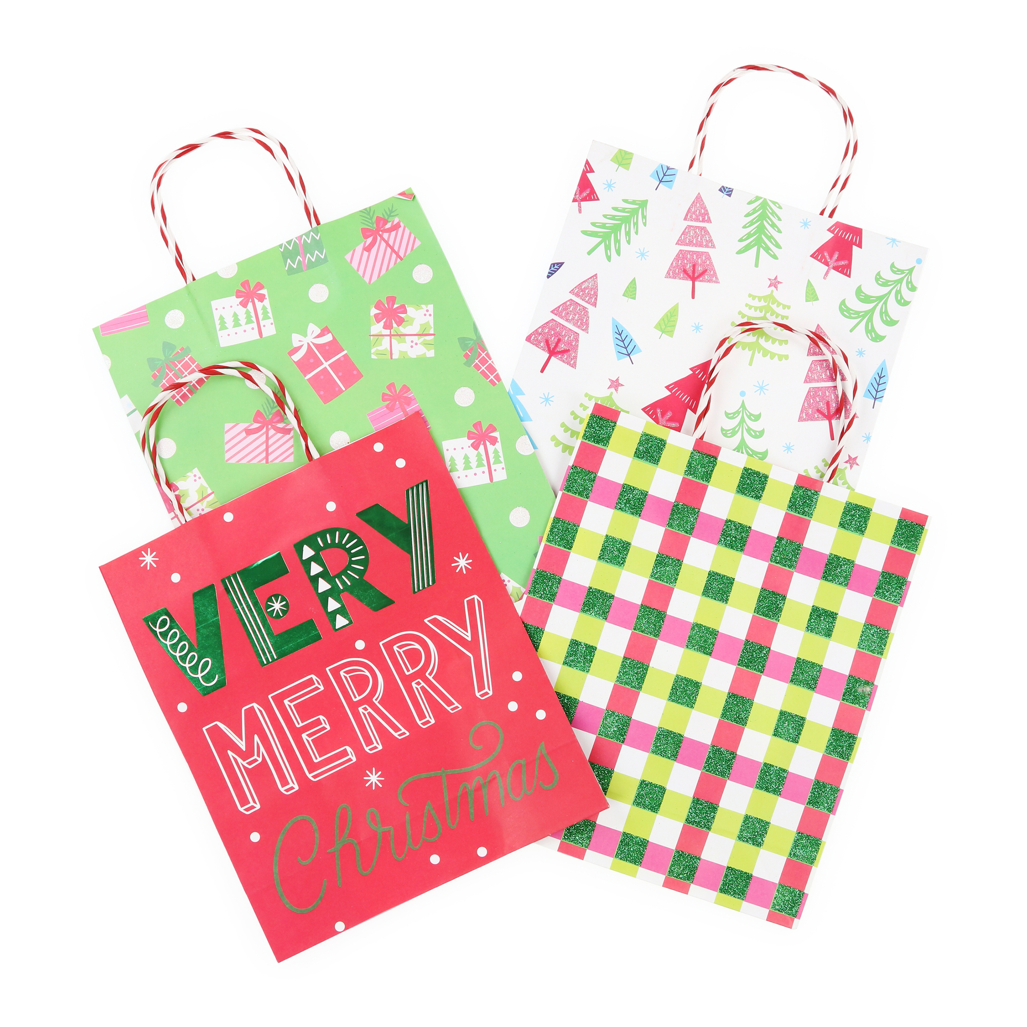Christmas Gift Bags 4-count 10in x 12in