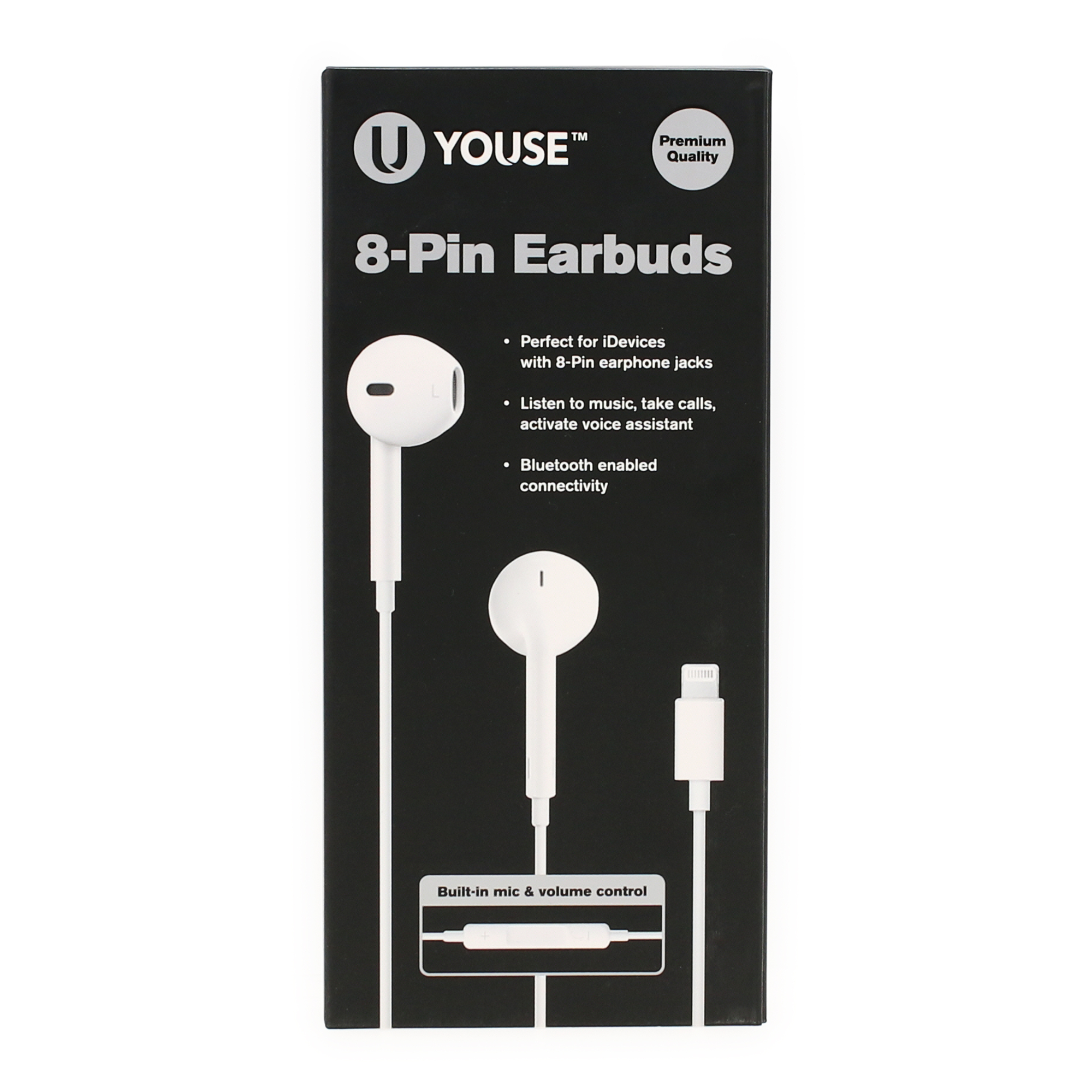 8 Pin Earbuds W Mic For Iphone Ipad