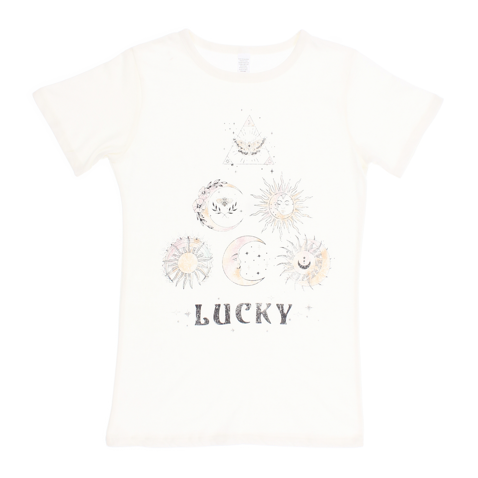 juniors lucky celestial graphic tee