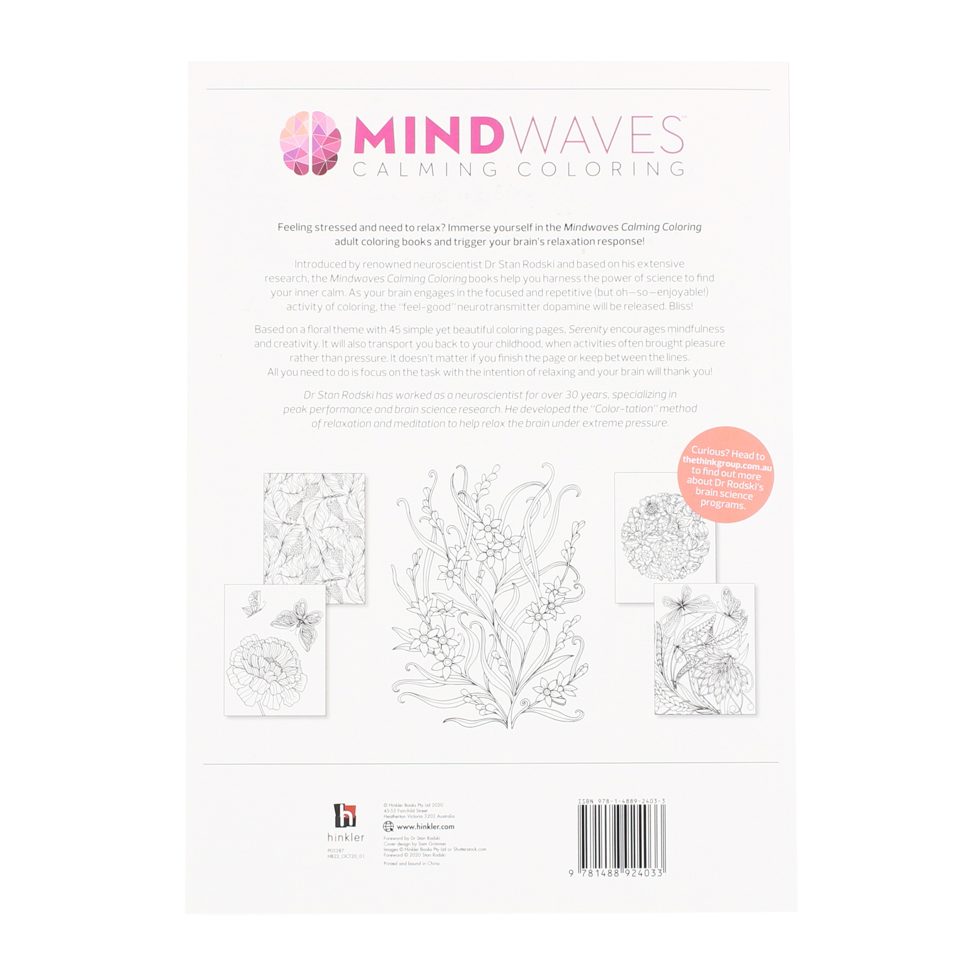 mindwaves™ calming 96-page coloring book