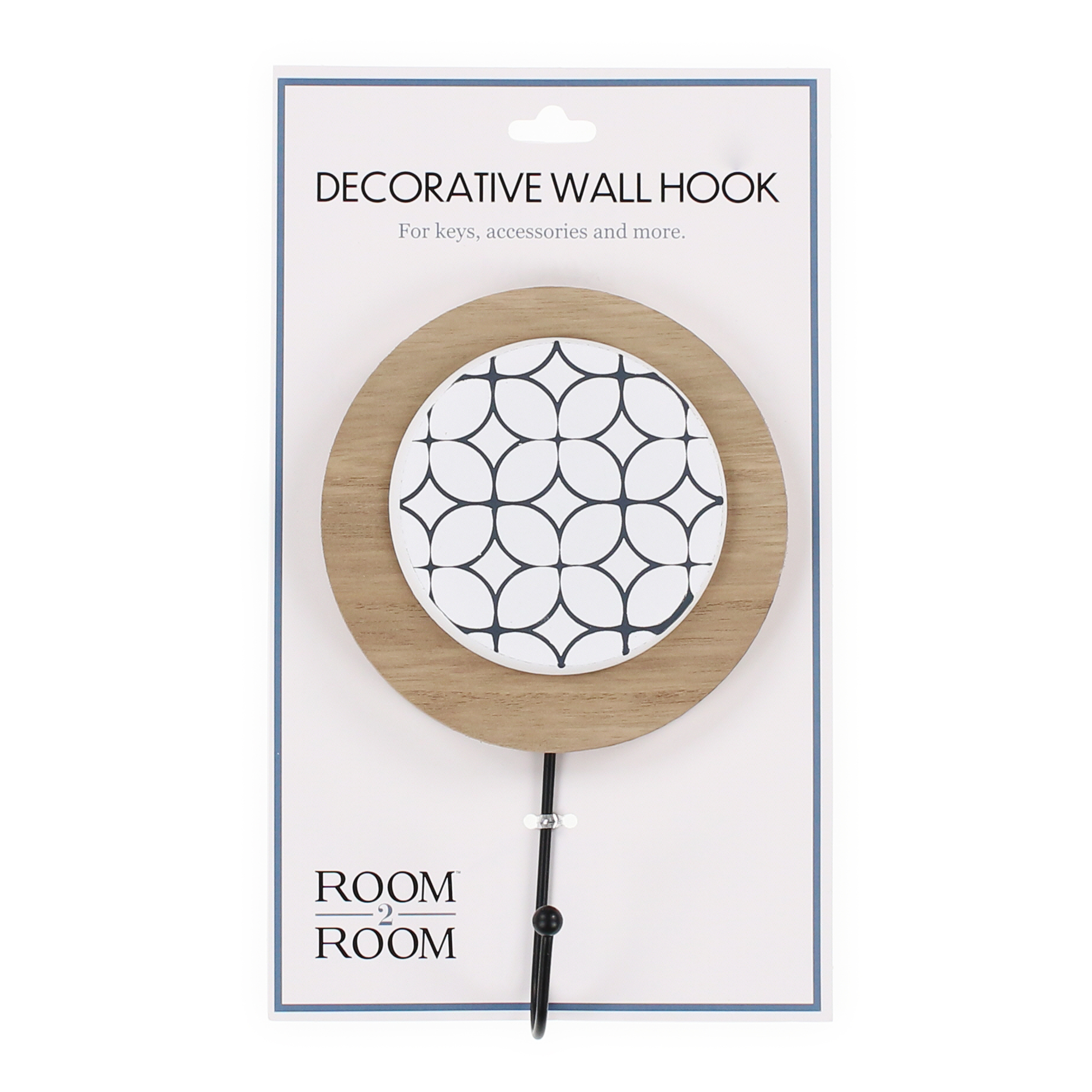 Wood & Enamel Decorative Wall Hook