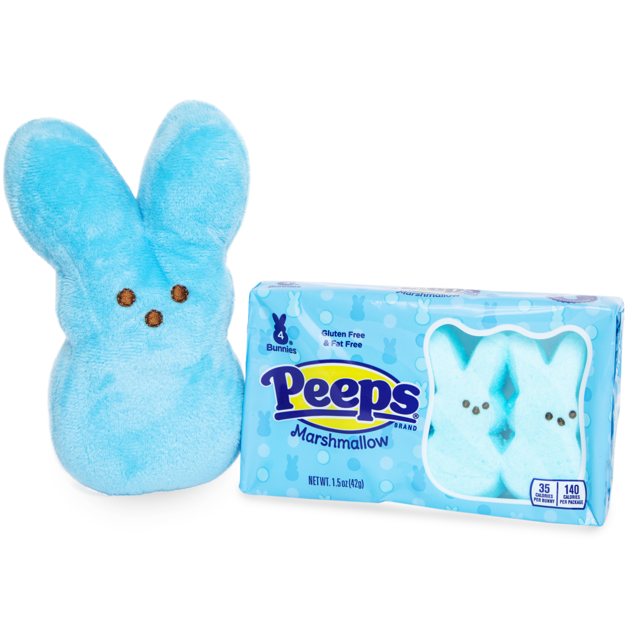 blue peeps® plush toy & marshmallow bunnies gift set