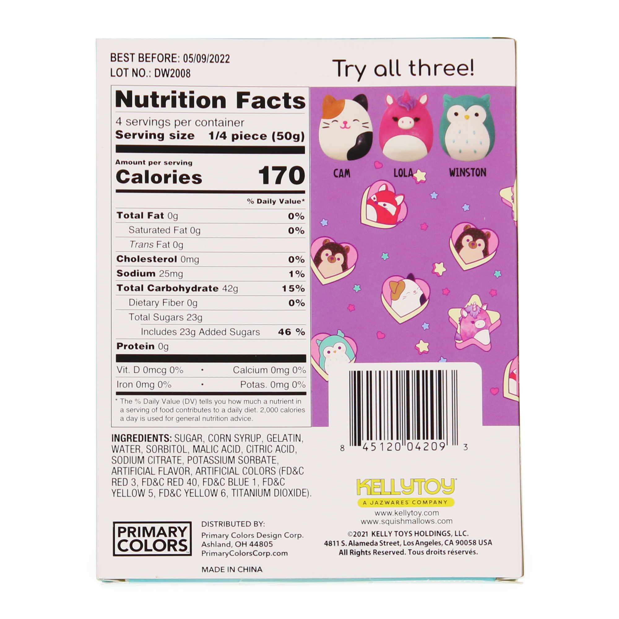 Squishmallows™ Gummy Pal Candy 7oz