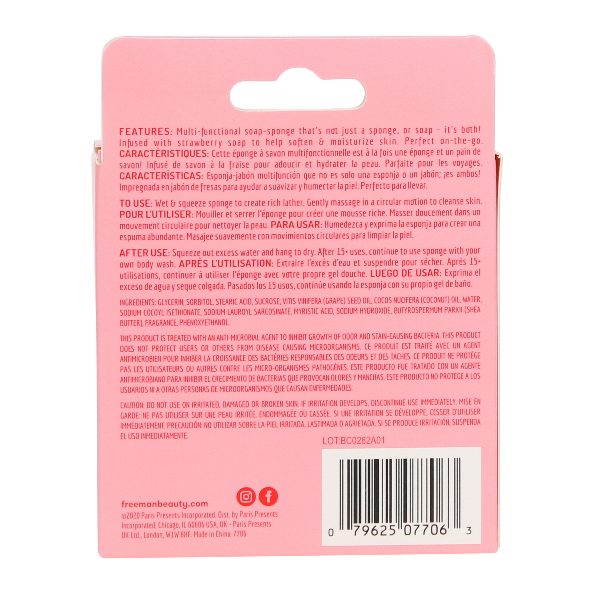 Freeman® Hydrating Soap-infused Sponge - Strawberry Milk