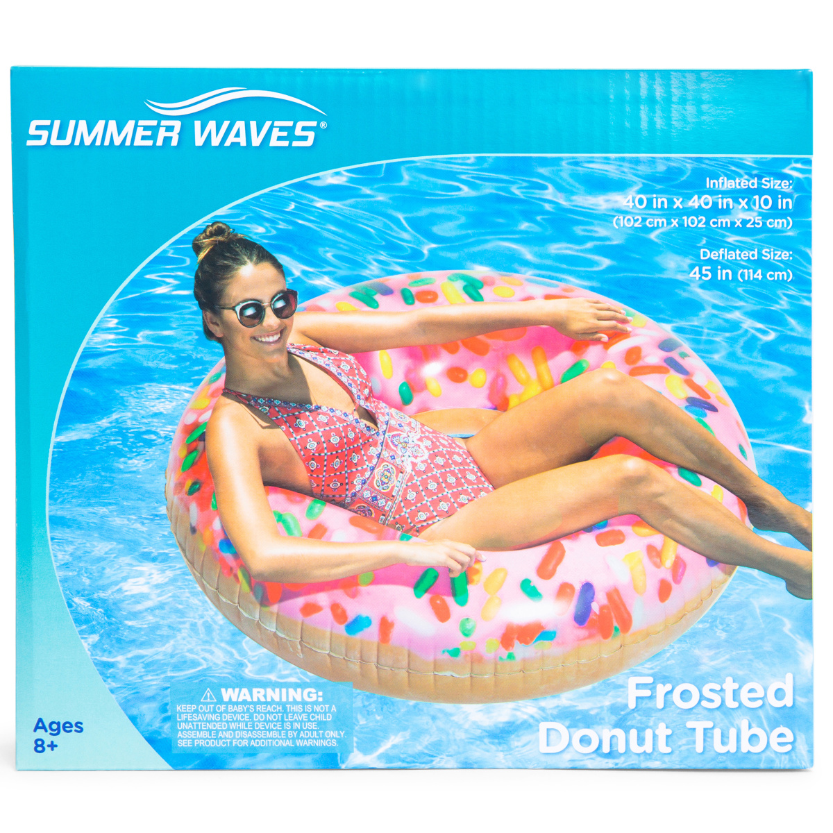 frosted donut inflatable inner tube pool float 40in