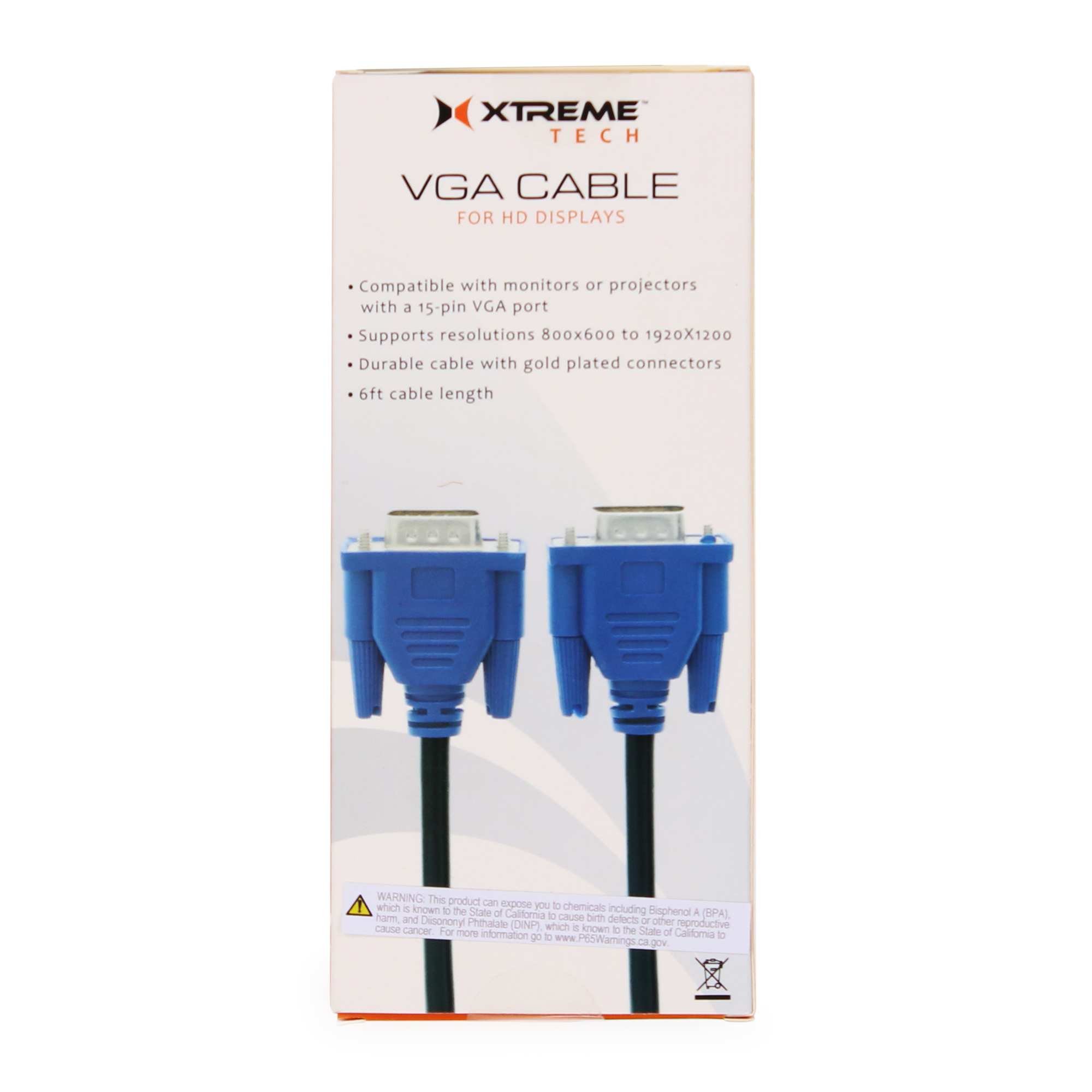 6ft Vga Cable For Monitors & Projectors