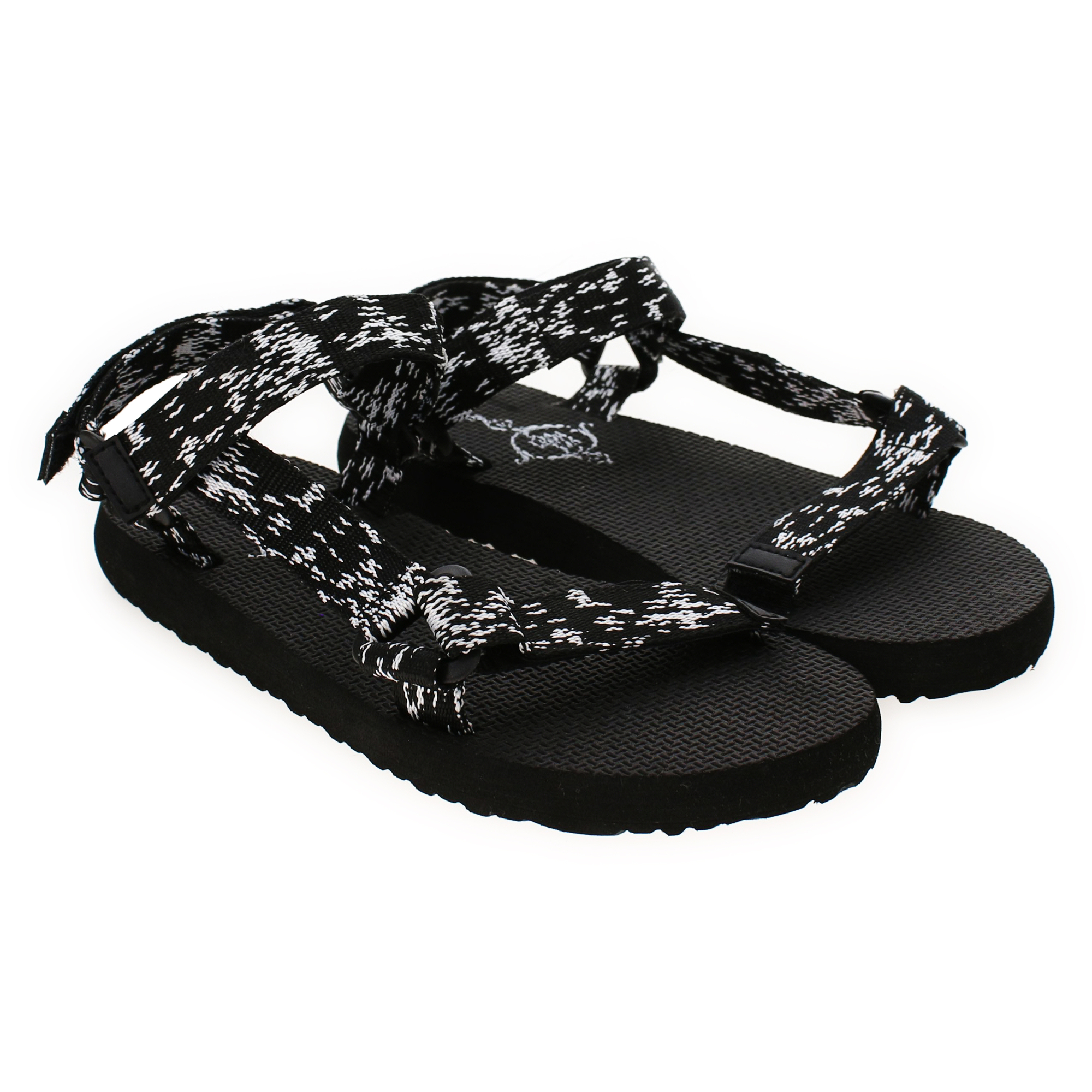 Ladies River Shoe Active Sandals - Black & White Straps