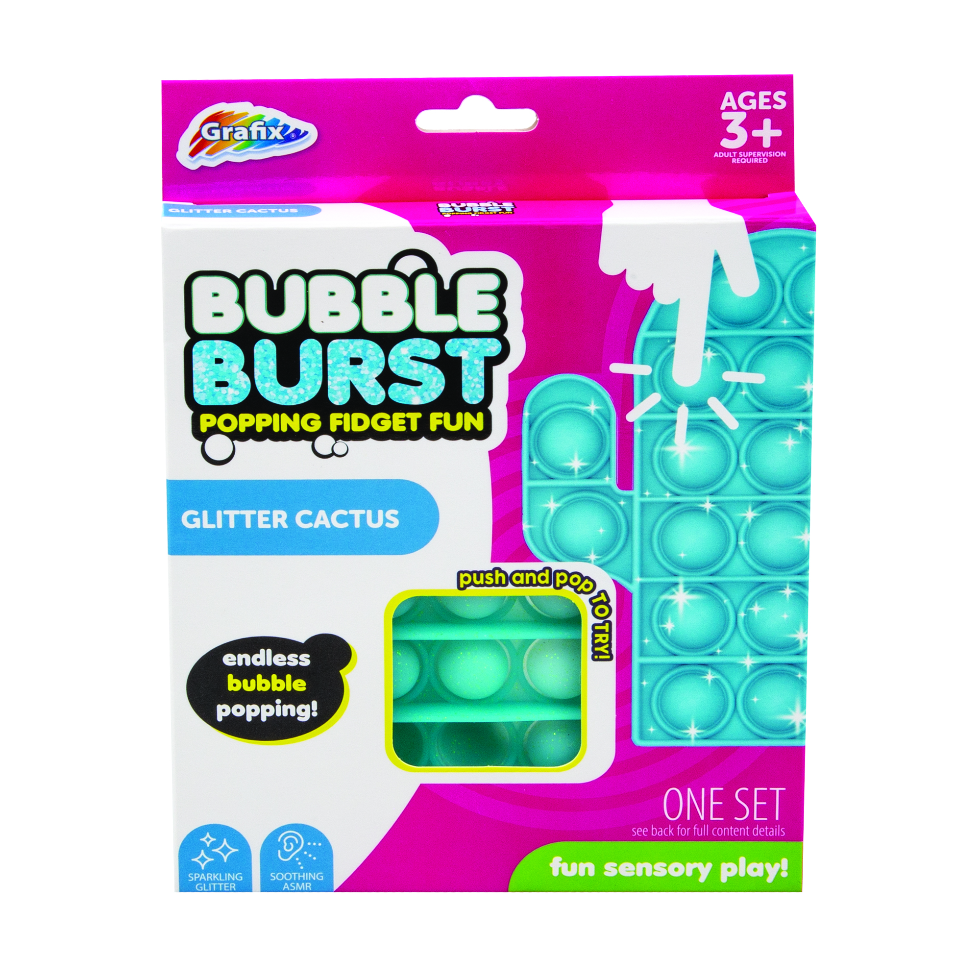 Bubble Burst Glitter Sensory Fidget Toy 6in