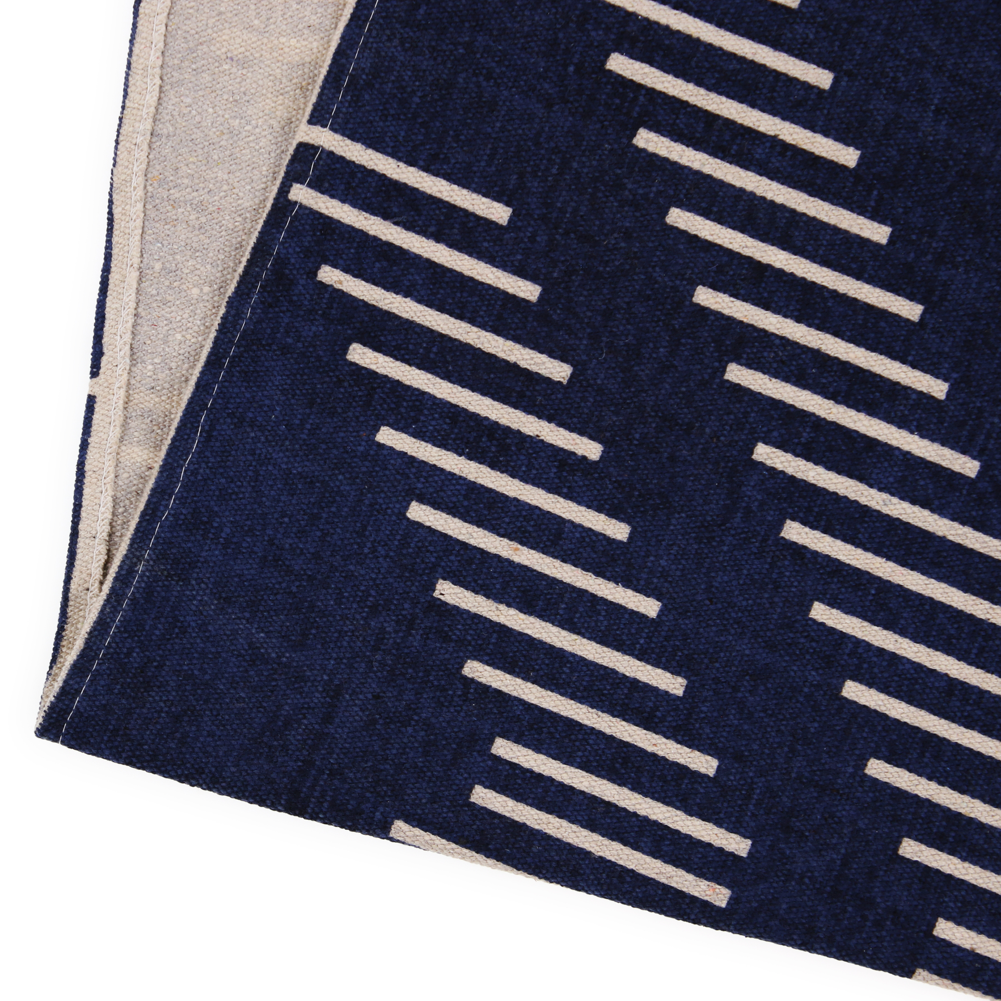 geometric striped cotton rug 3ft x 5ft