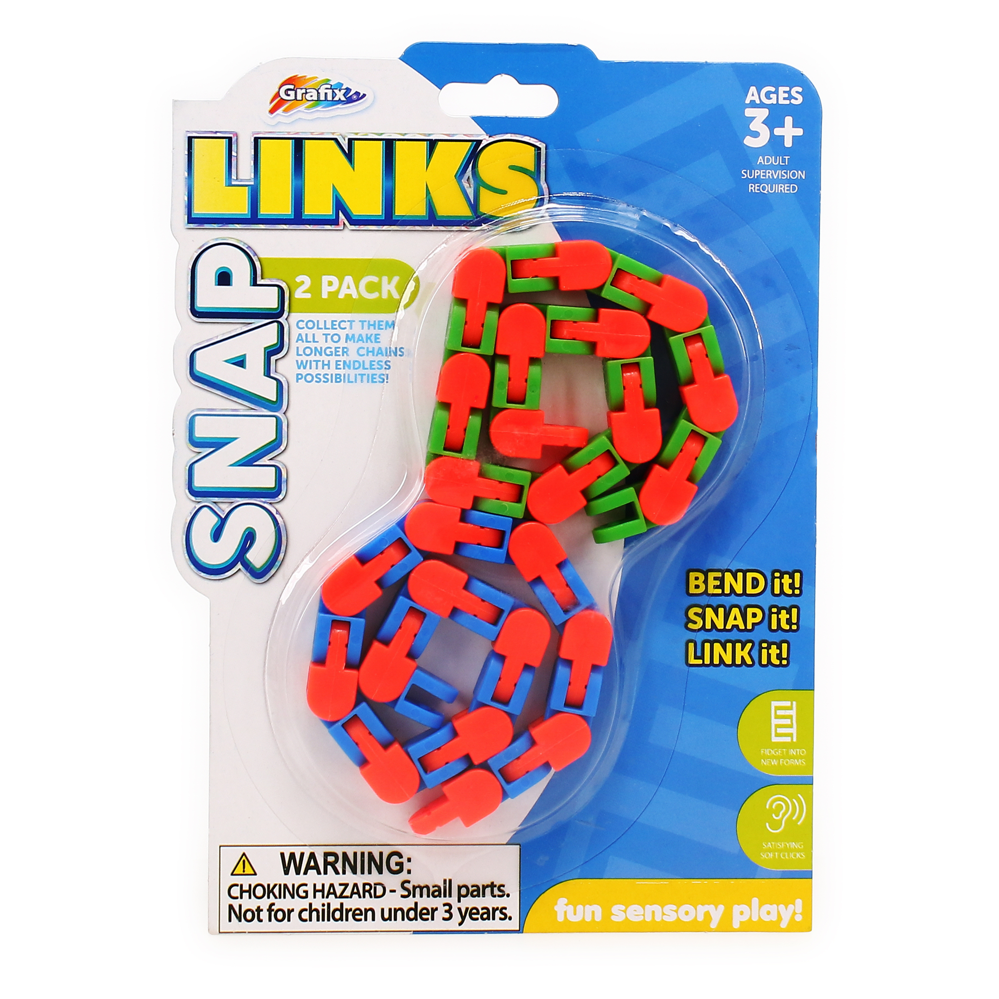 snap links & click chain fidget toy 2-pack