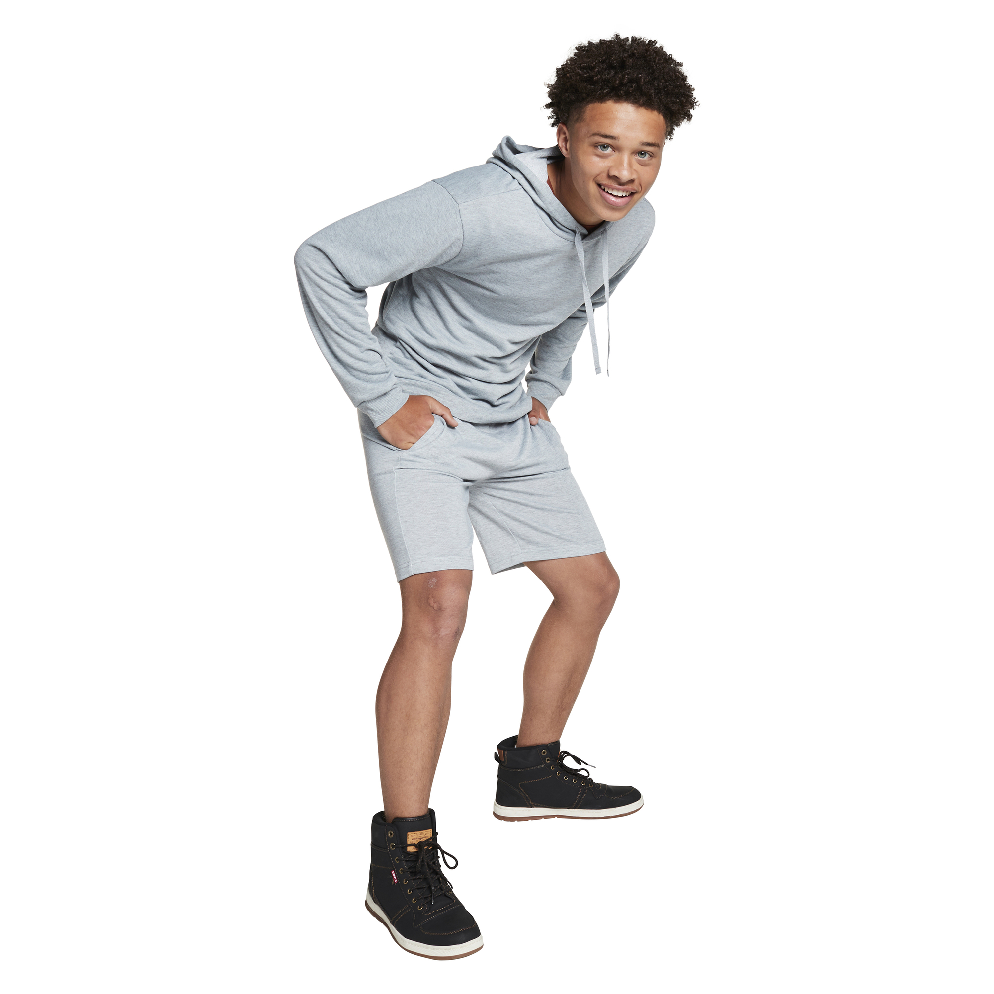 Young Men's French Terry Hoodie - Heather Gray