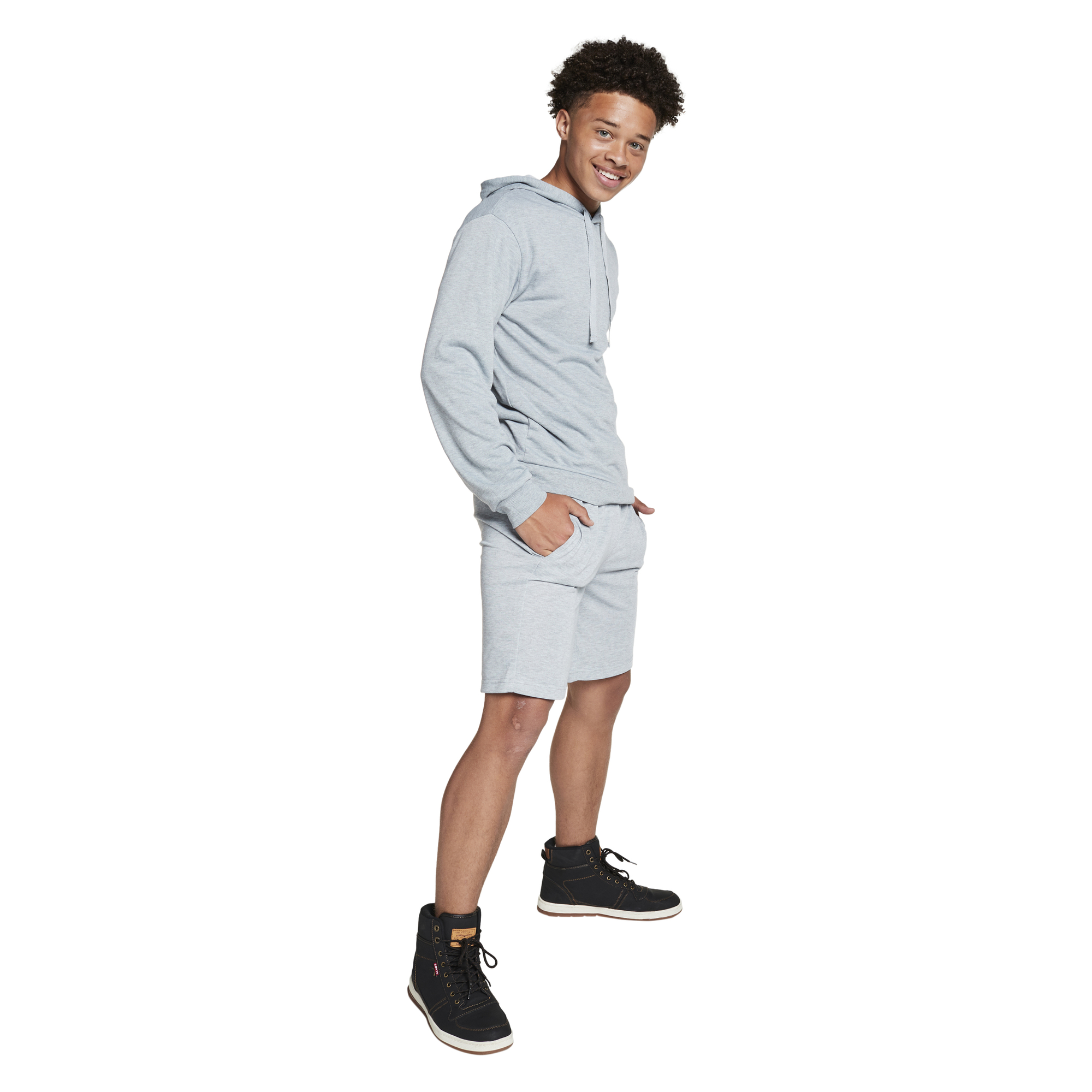 Young Men's French Terry Hoodie - Heather Gray