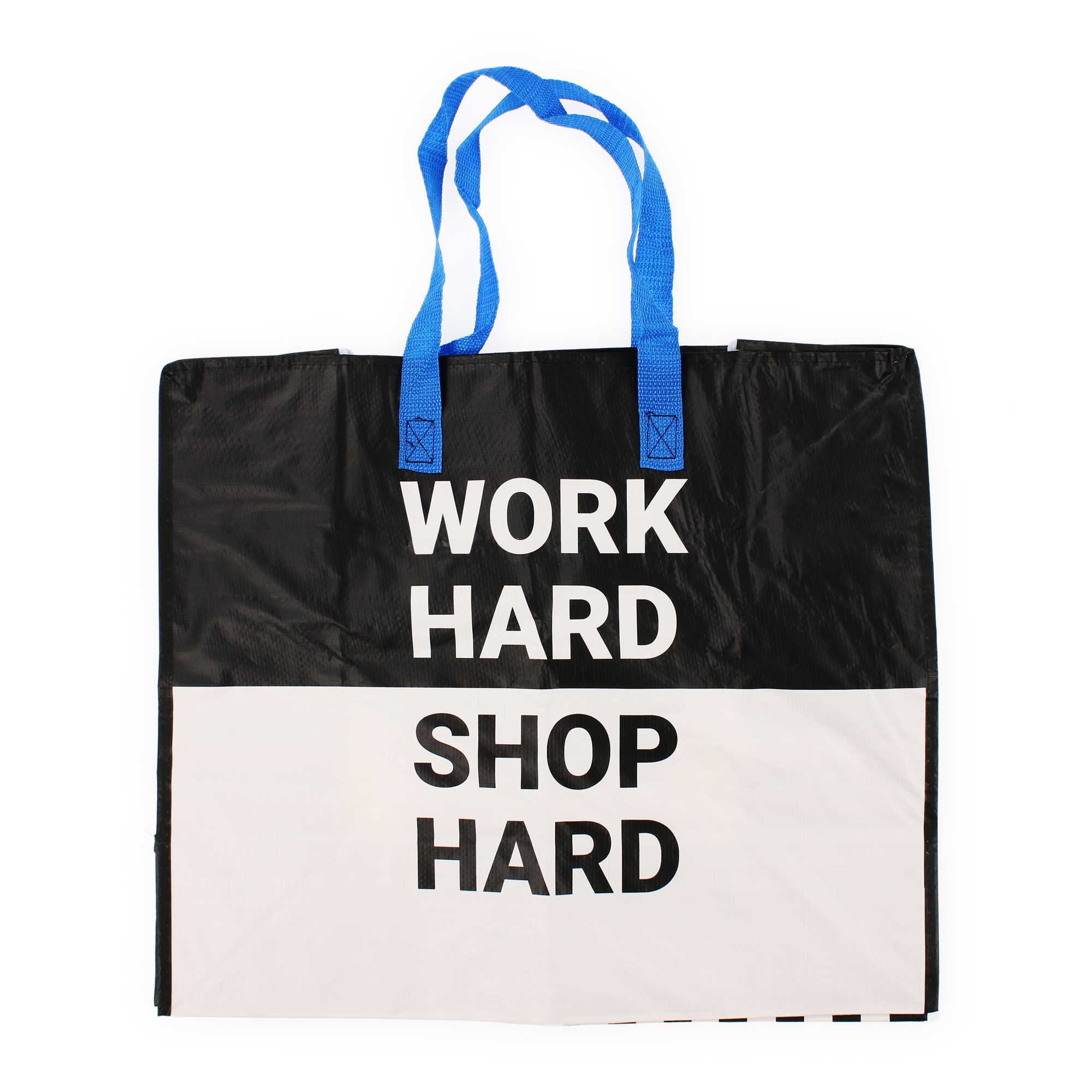 jumbo shopping tote bag - work hard, shop hard | Five Below