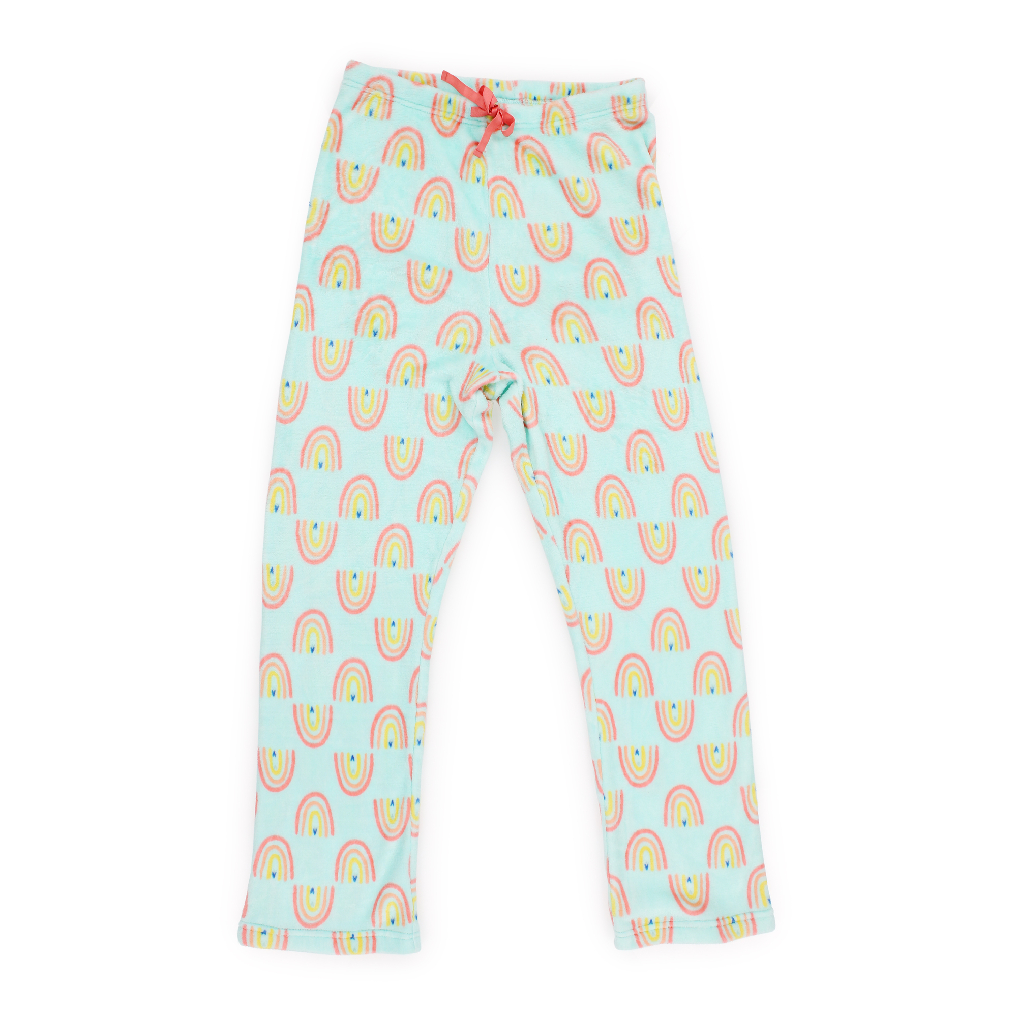 juniors plush lounge pants - rainbow print