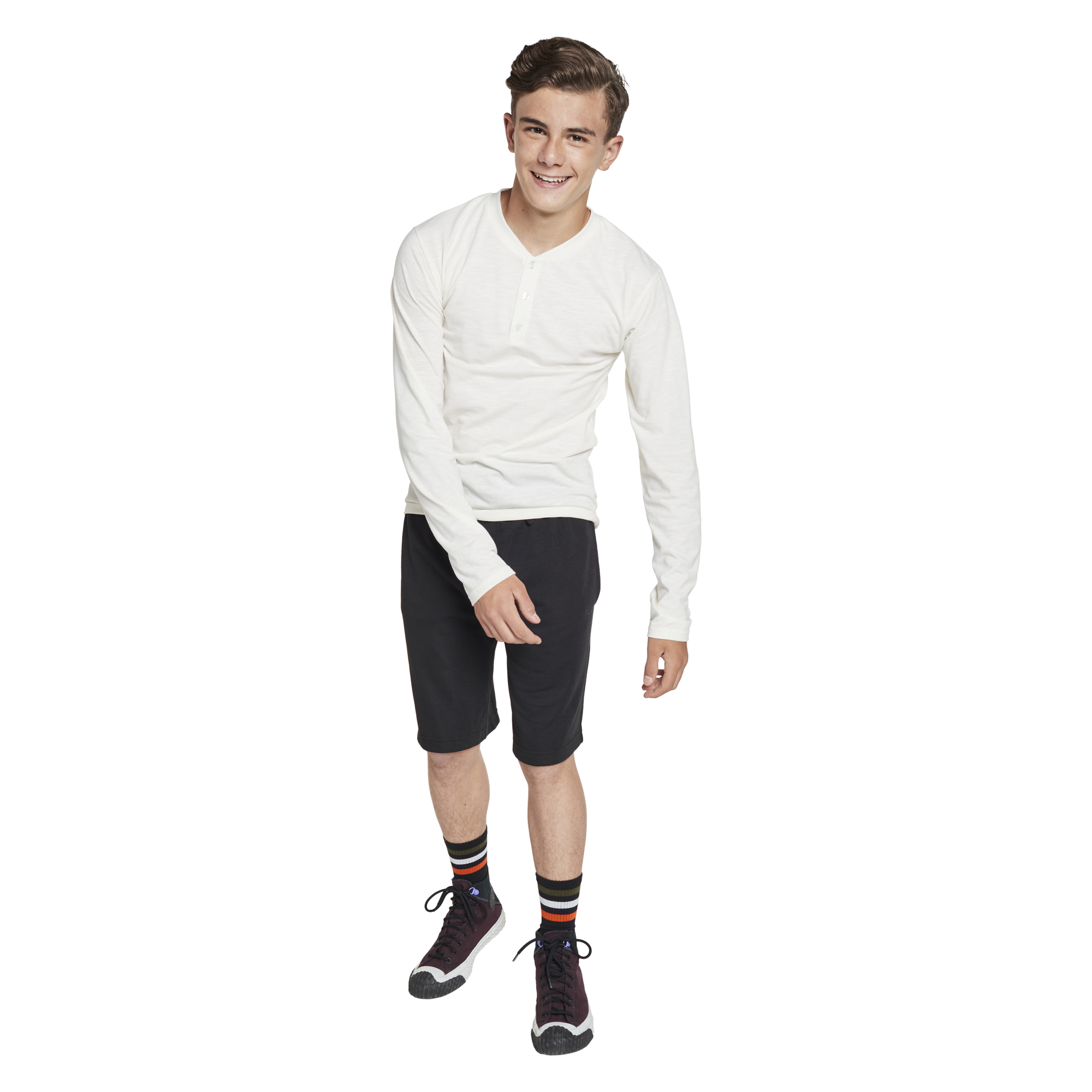 young men's french terry black shorts