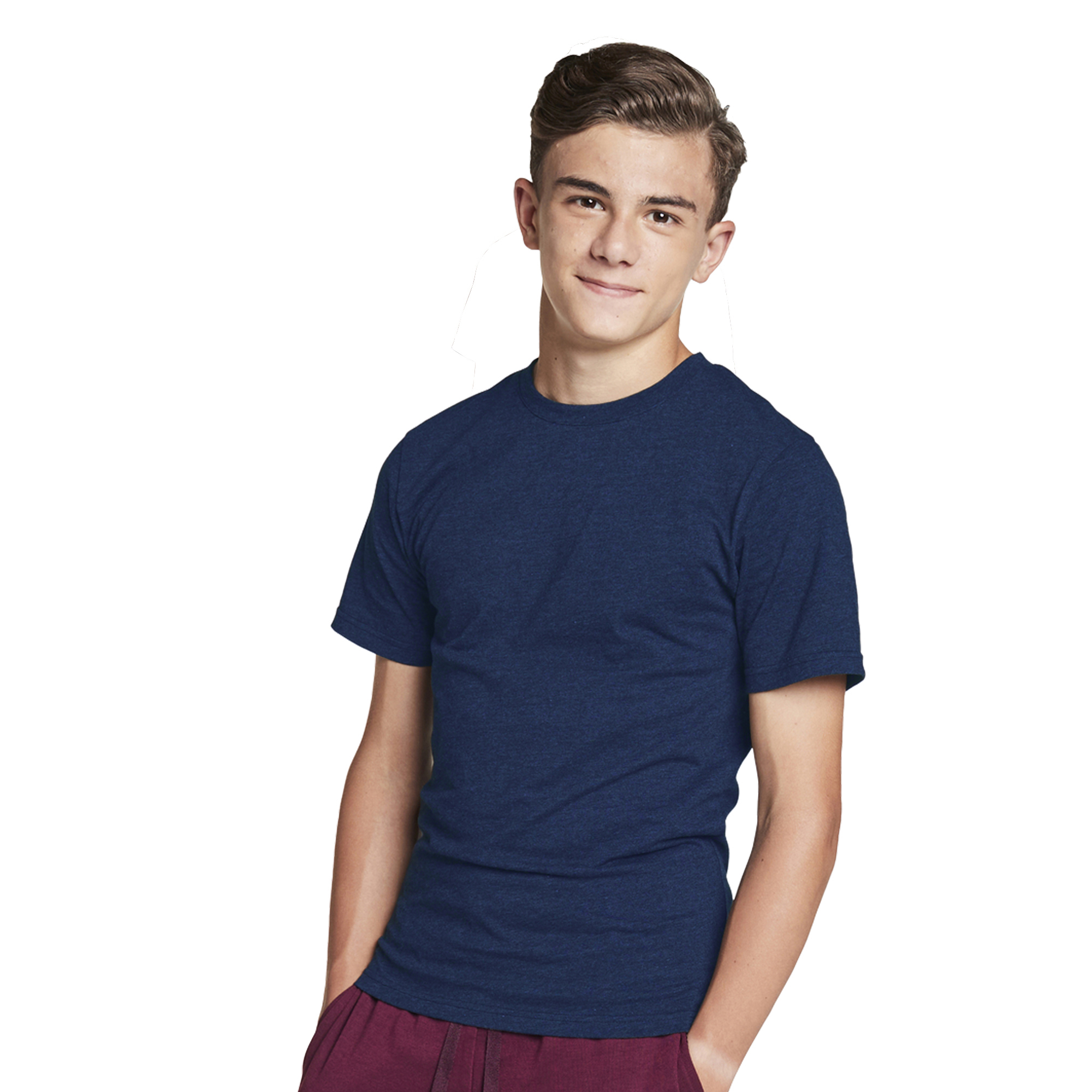 young men's crew neck tee - navy blue