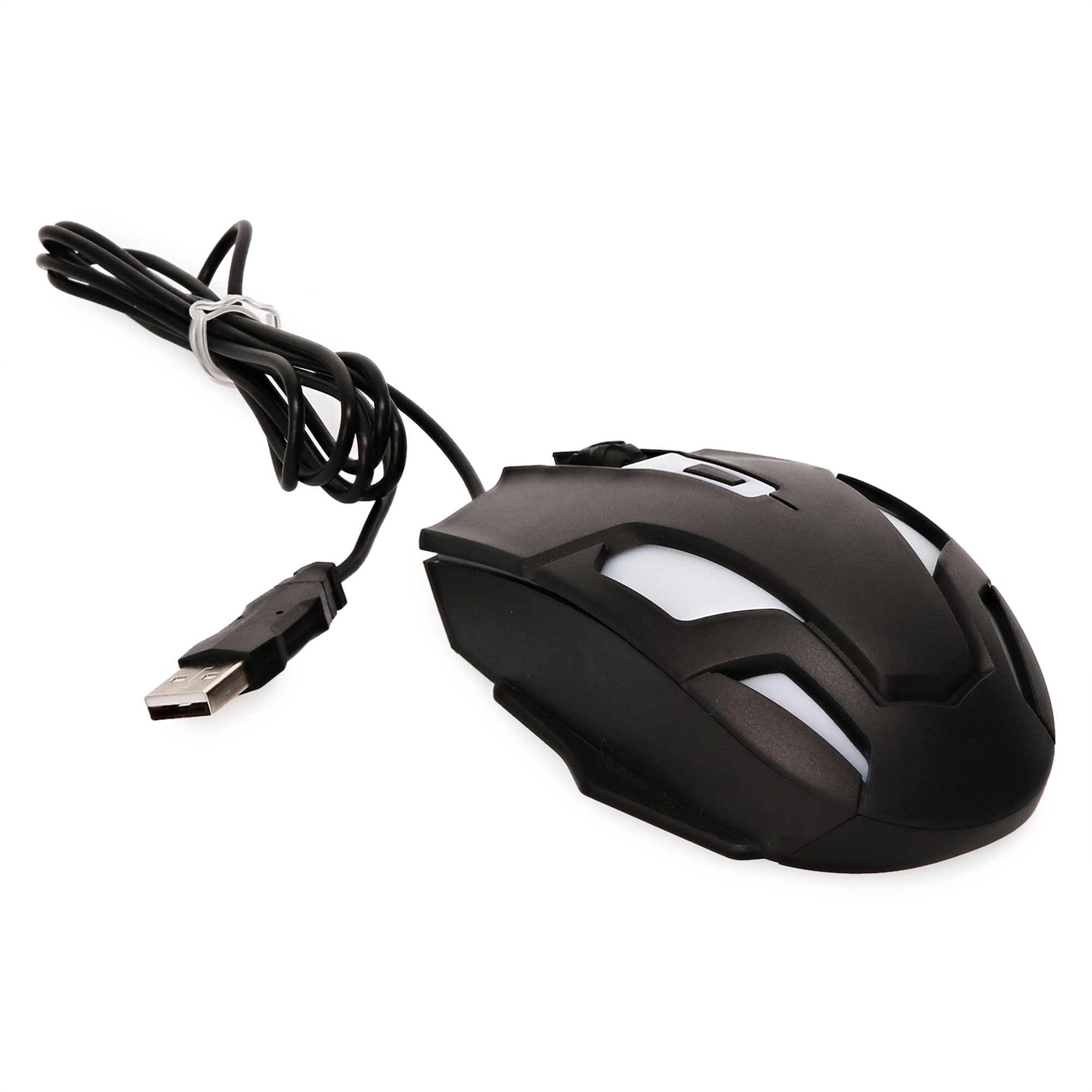 teal & white wired LED gaming mouse with adjustable dpi