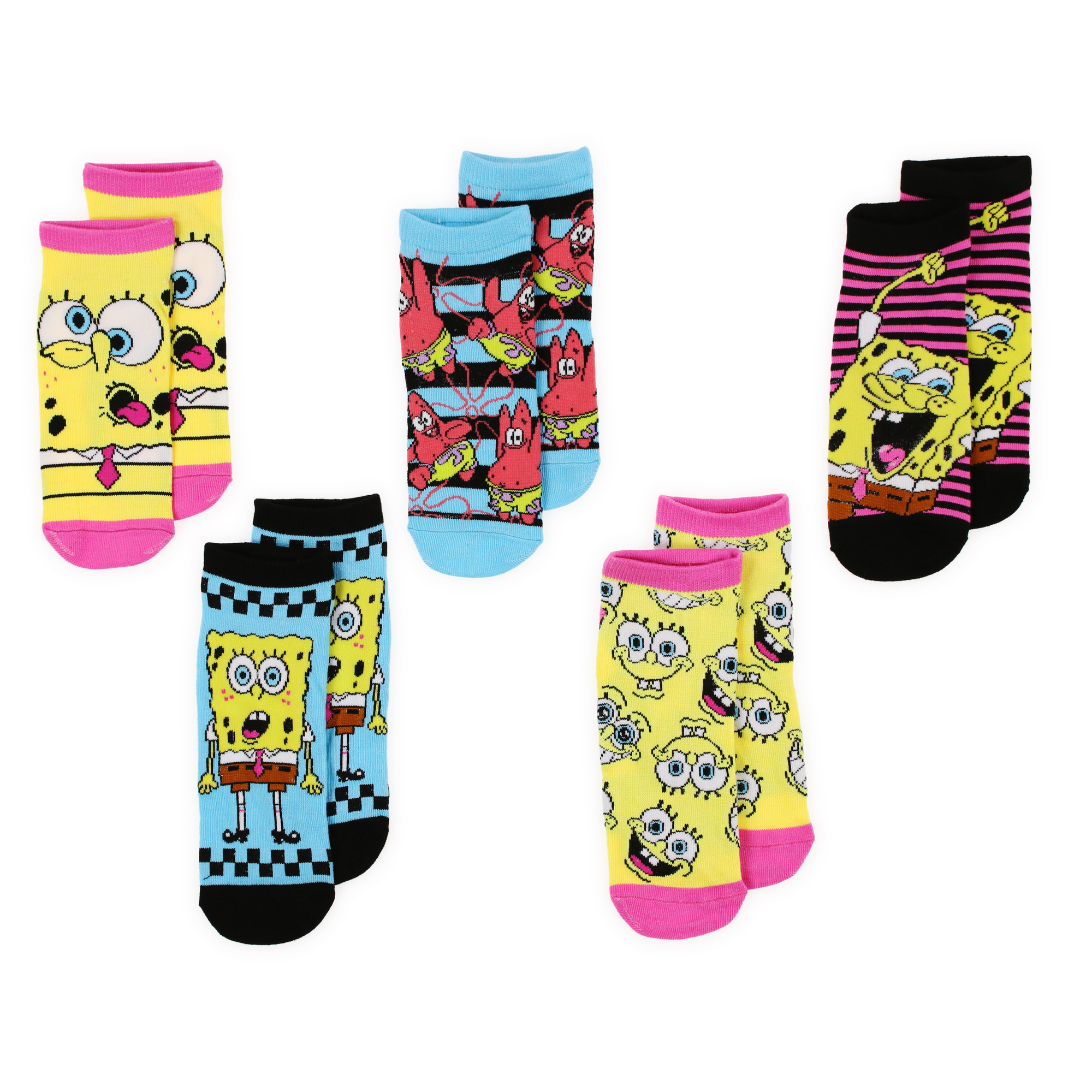ladies spongebob squarepants funny faces low cut socks