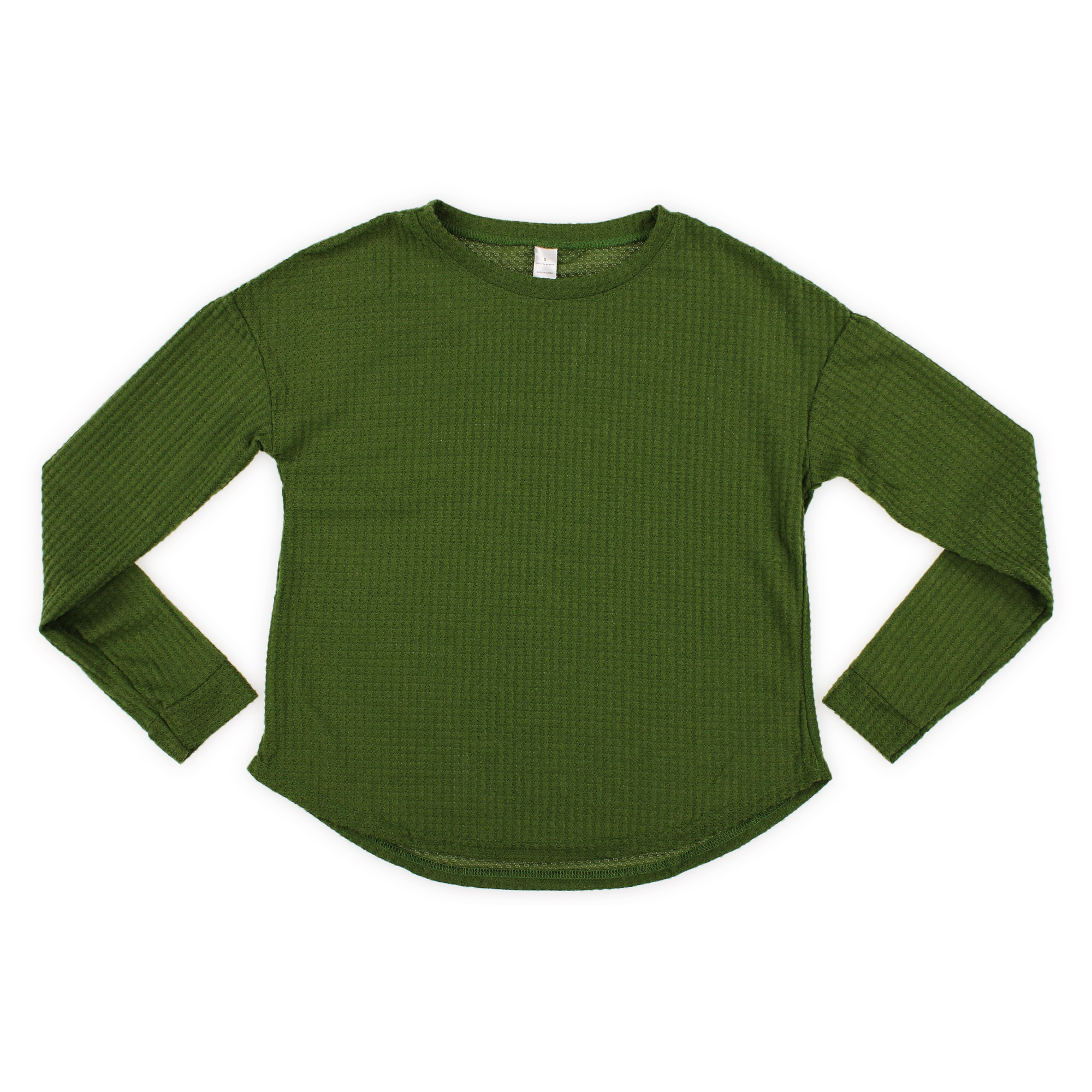 juniors green waffle knit lounge top