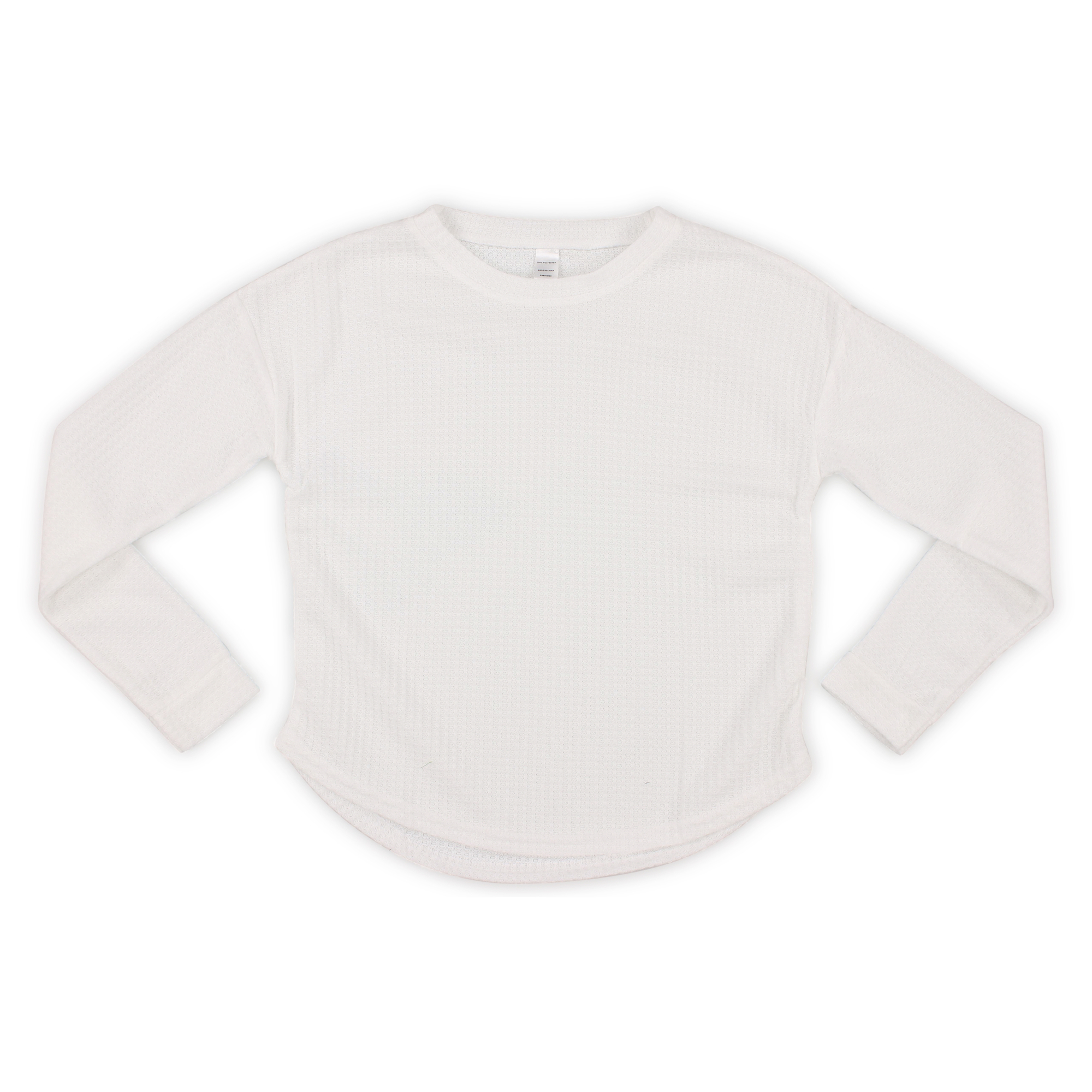 juniors white waffle knit lounge top