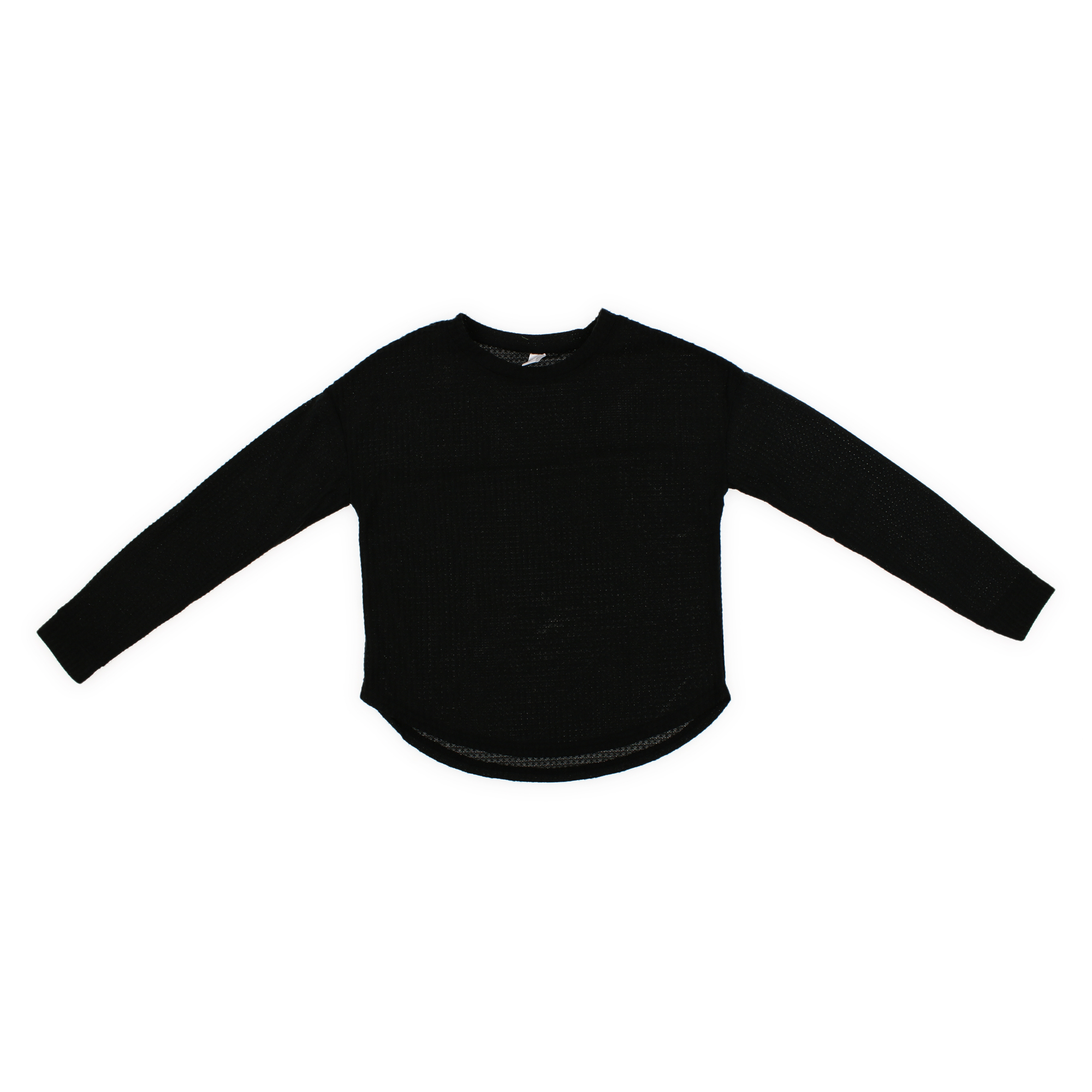 juniors black waffle knit lounge top
