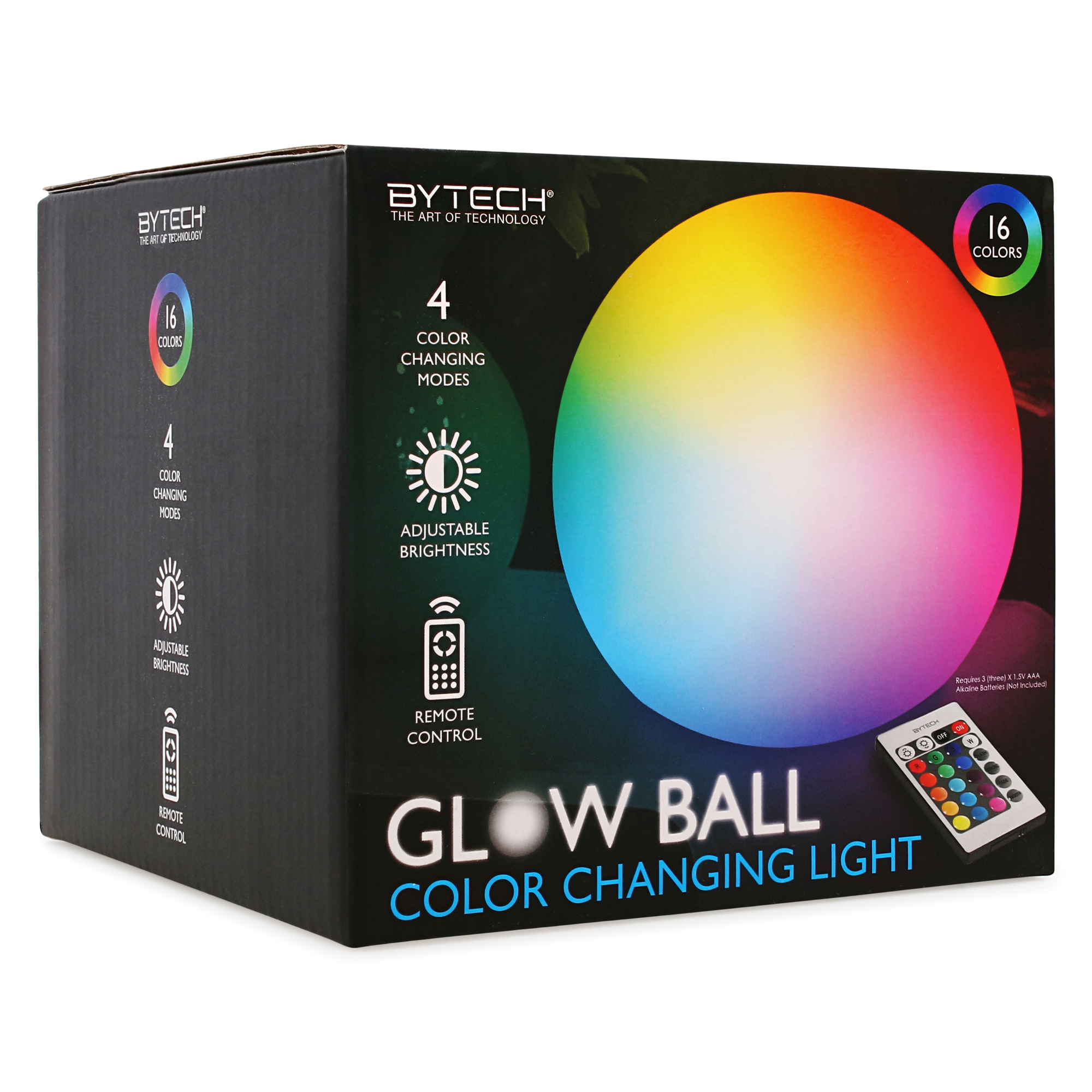 glow ball LED color change orb light with remote 6in