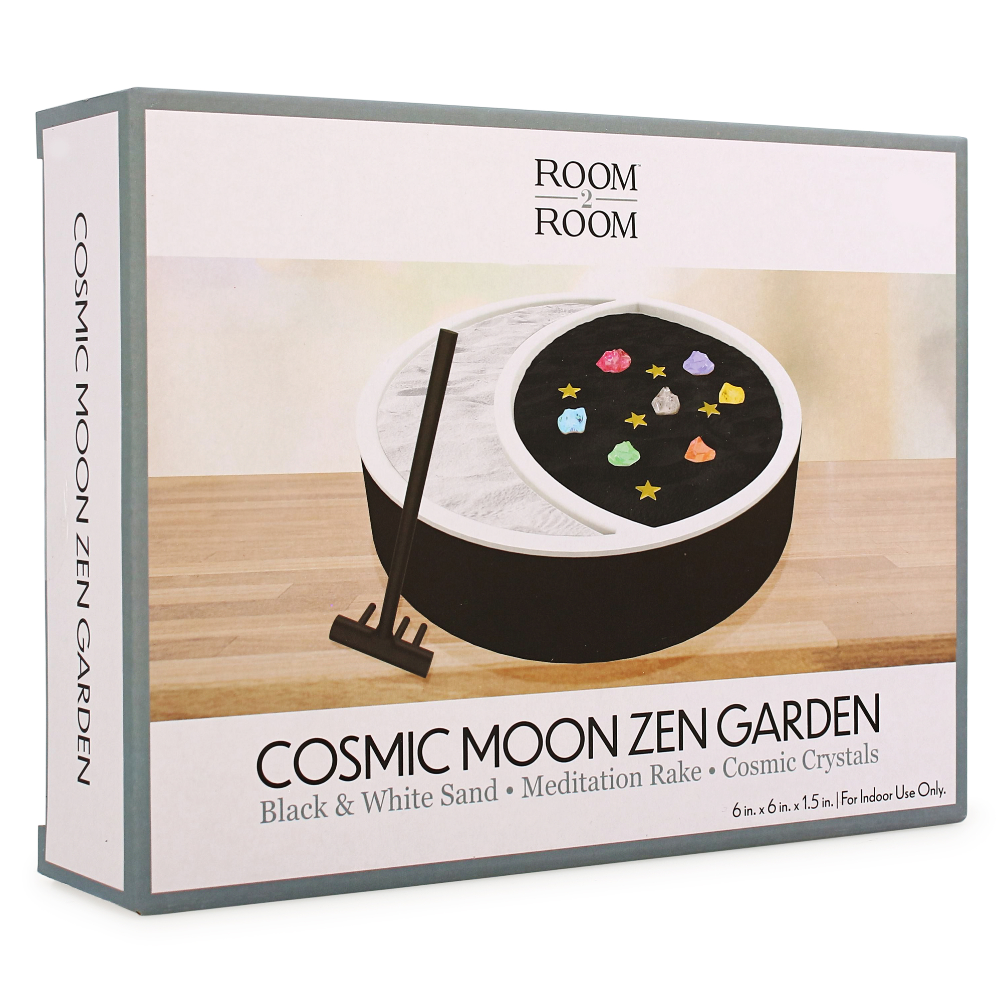 tabletop cosmic moon zen garden 6in