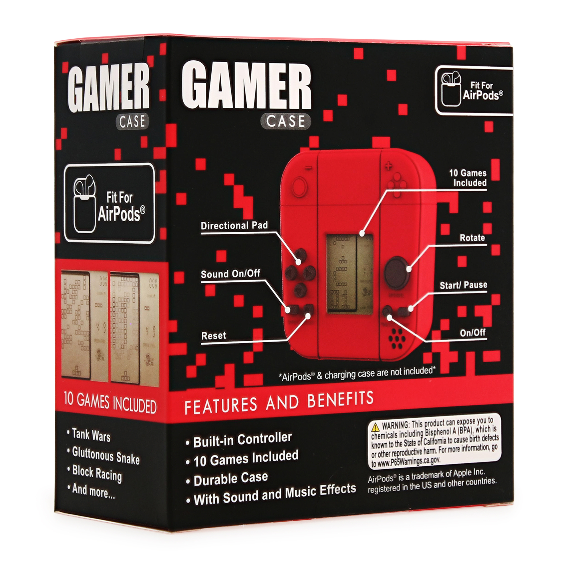 gamer case for AirPods® with 10 video games | Five Below