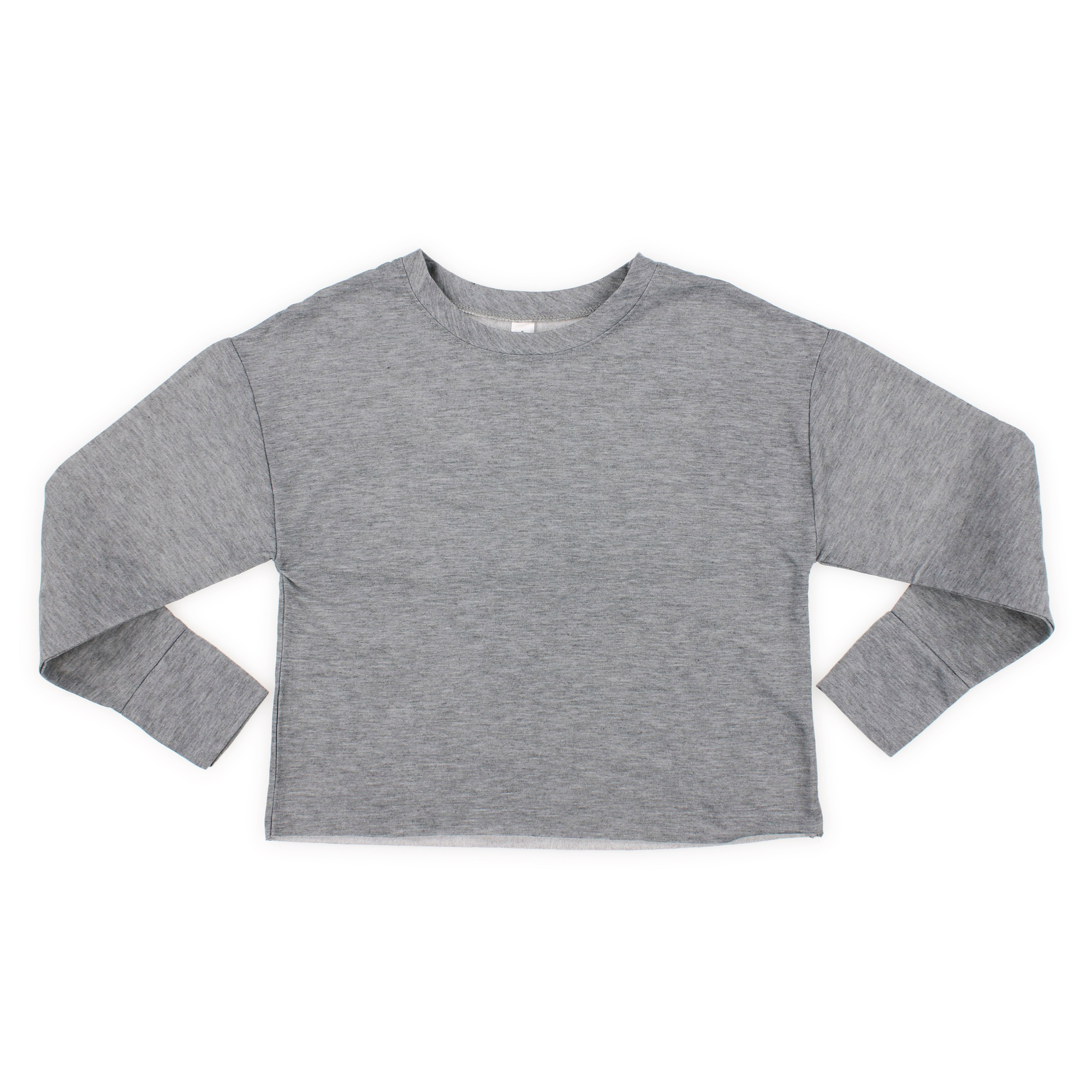juniors heather gray cropped sweatshirt top