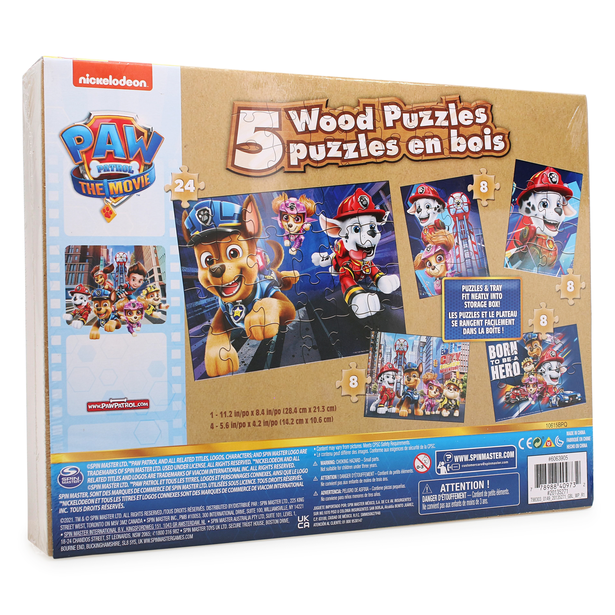 Paw patrol 5 hotsell wooden puzzles box set