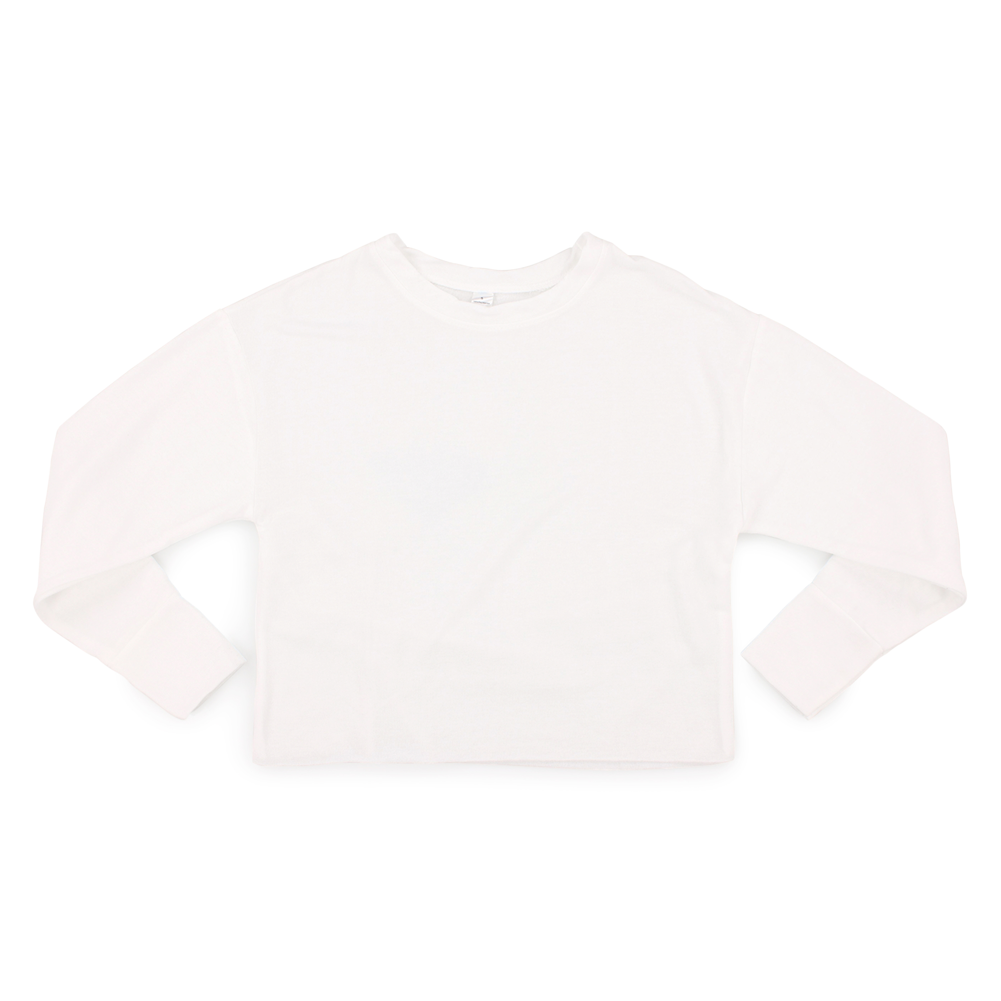 juniors white cropped sweatshirt top
