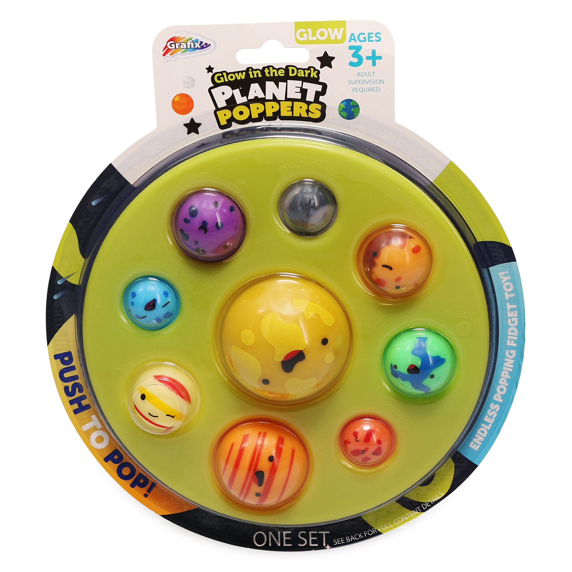 grafix galaxy glitter planet popper fidget toy | Five Below