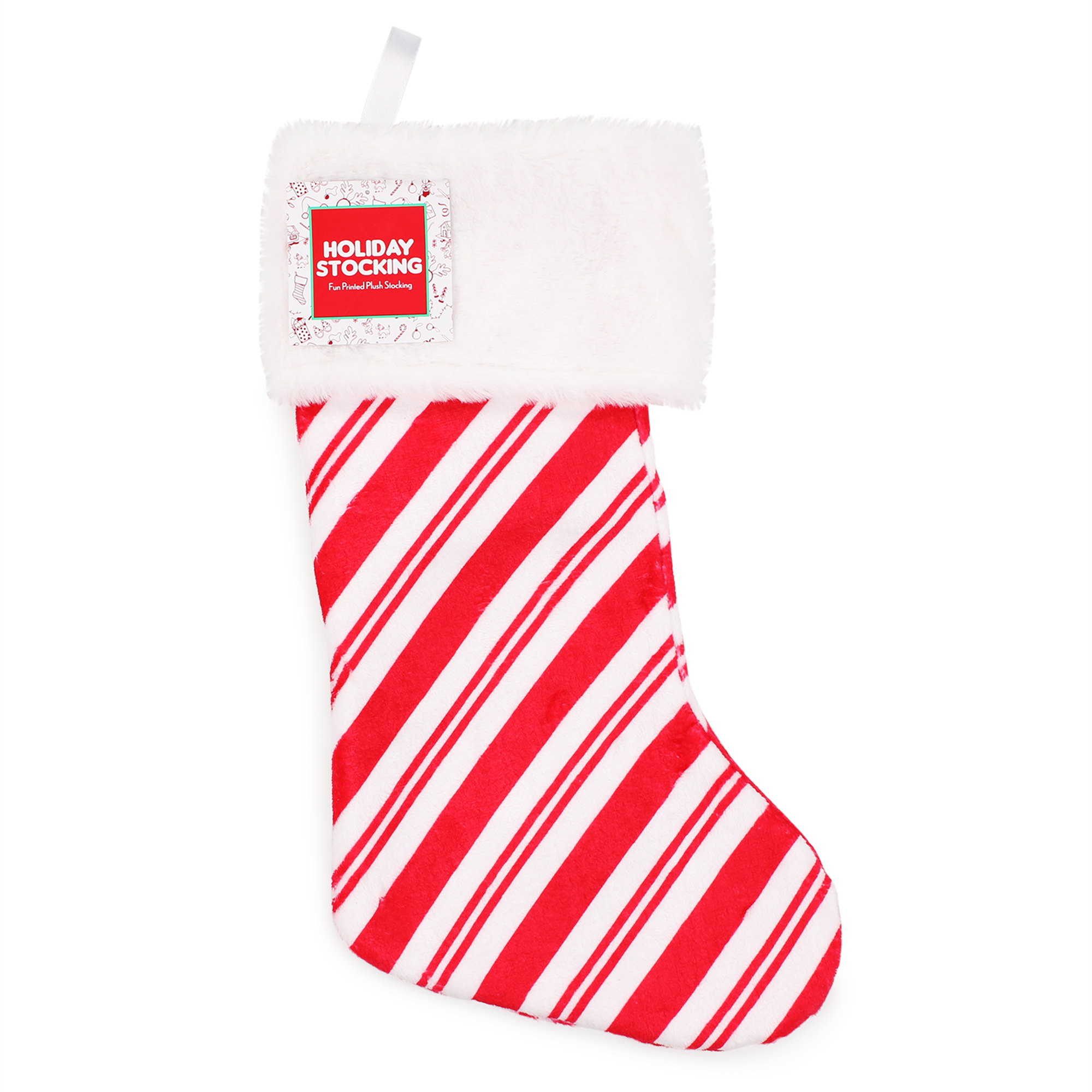 holiday stocking 20in - candy cane