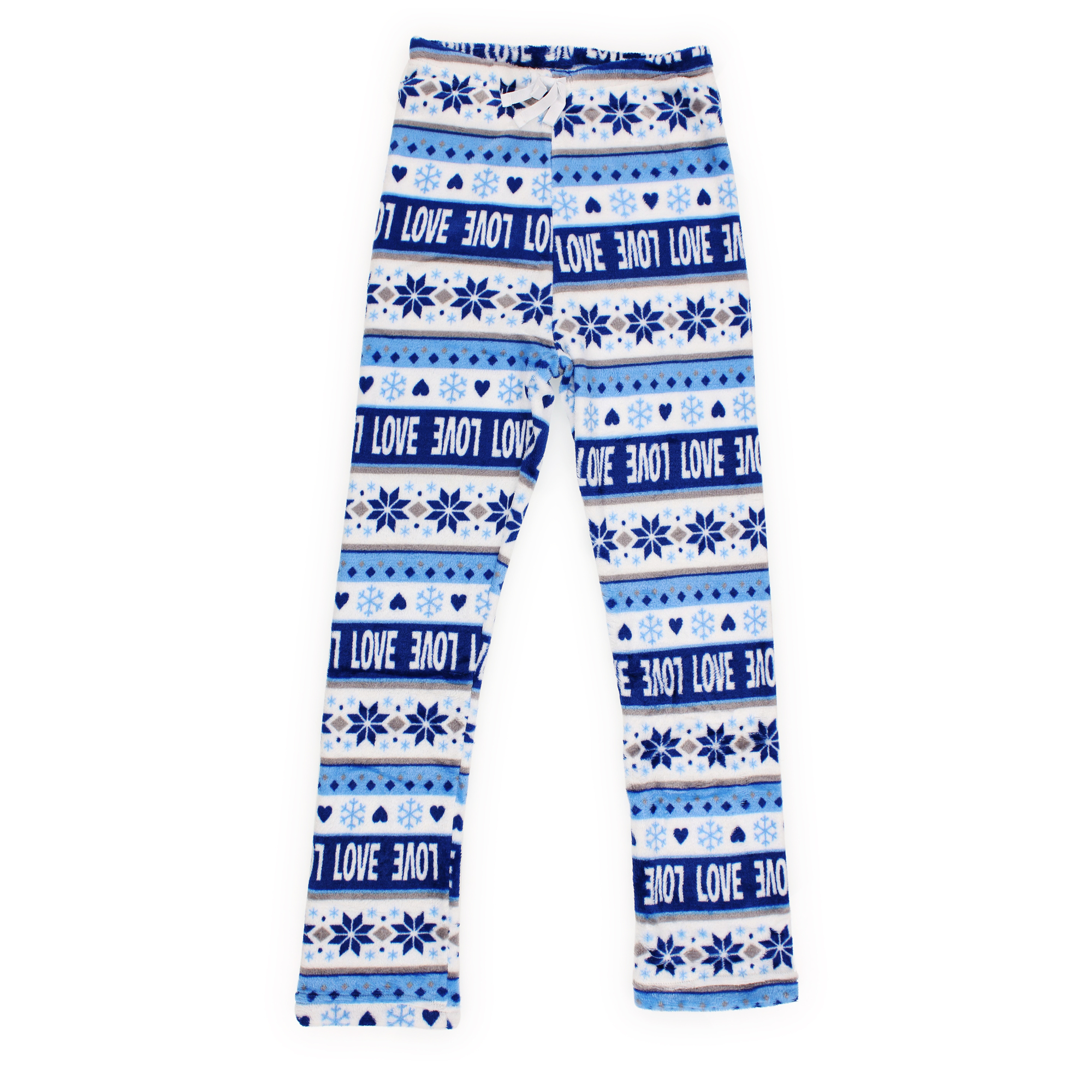juniors blue fair isle plush lounge pants