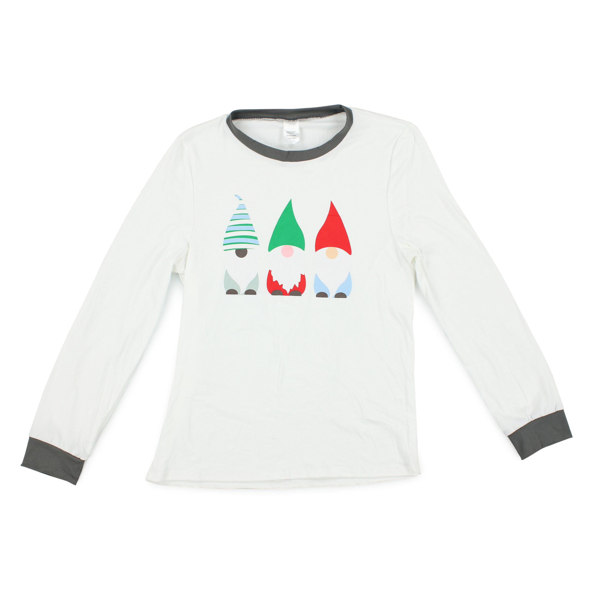 juniors matching holiday pajama top - gnomes